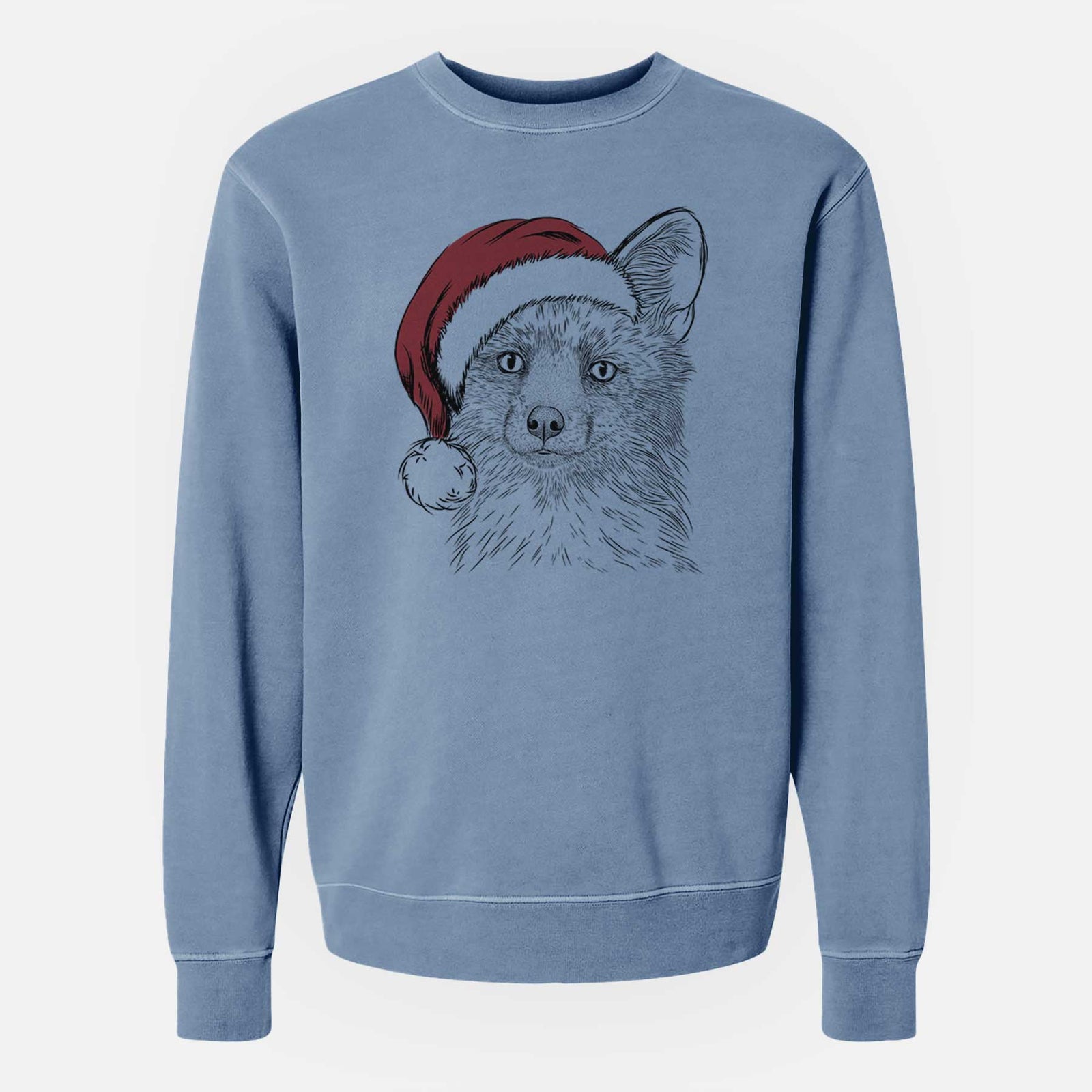 Santa Drax the Red Fox - Unisex Pigment Dyed Crew Sweatshirt