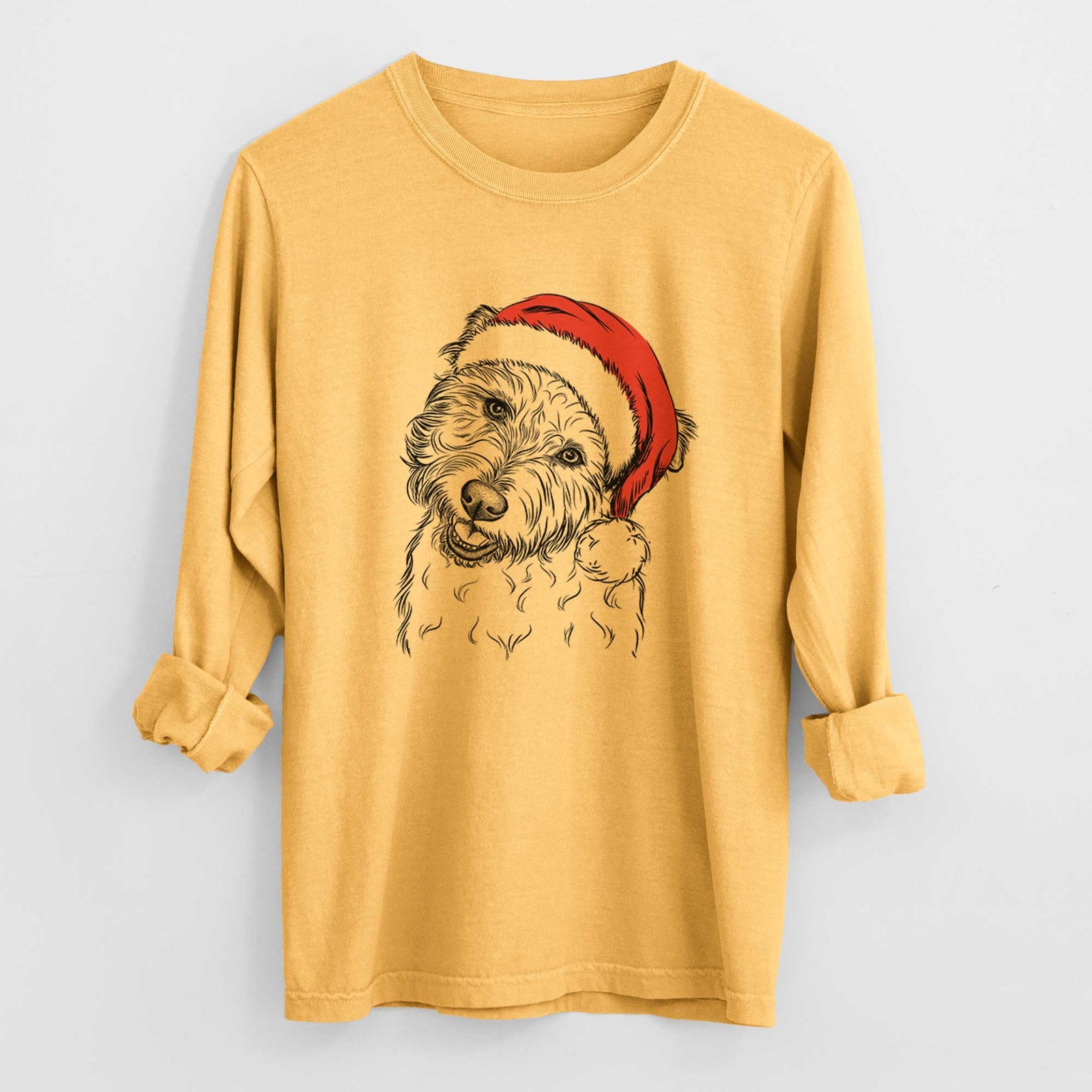 Santa Duffy the Glen of Imaal Terrier - Heavyweight 100% Cotton Long Sleeve