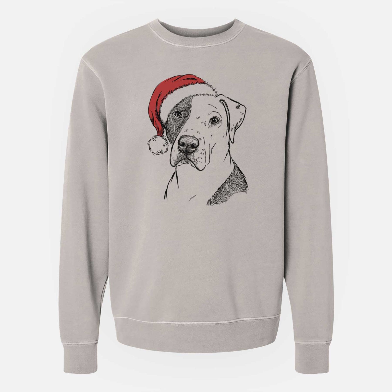 Santa Duke the American Staffordshire Terrier Mix - Unisex Pigment Dyed Crew Sweatshirt