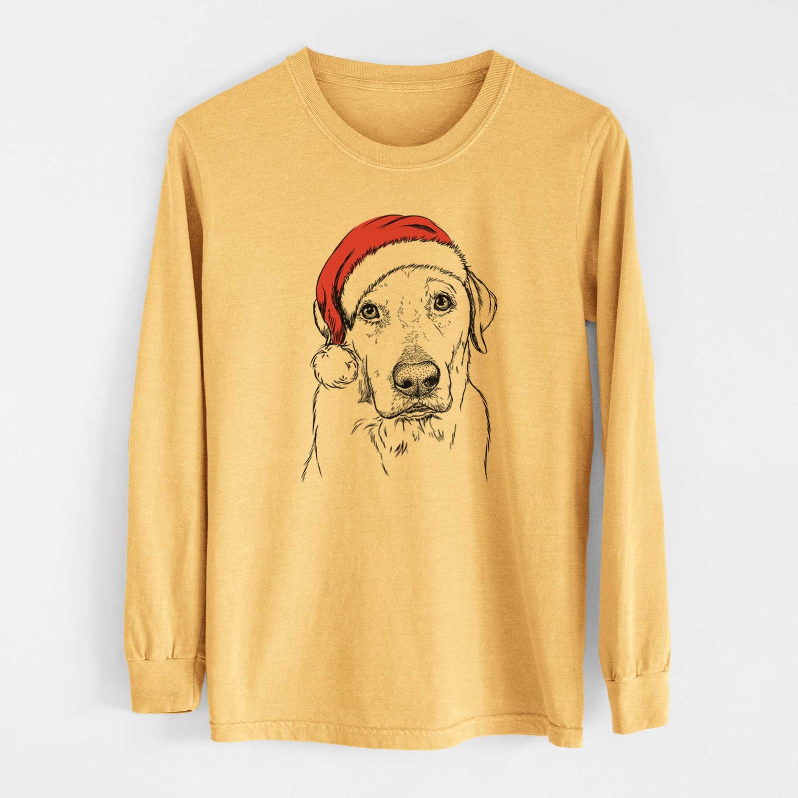 Santa Duke the Yellow Lab - Heavyweight 100% Cotton Long Sleeve