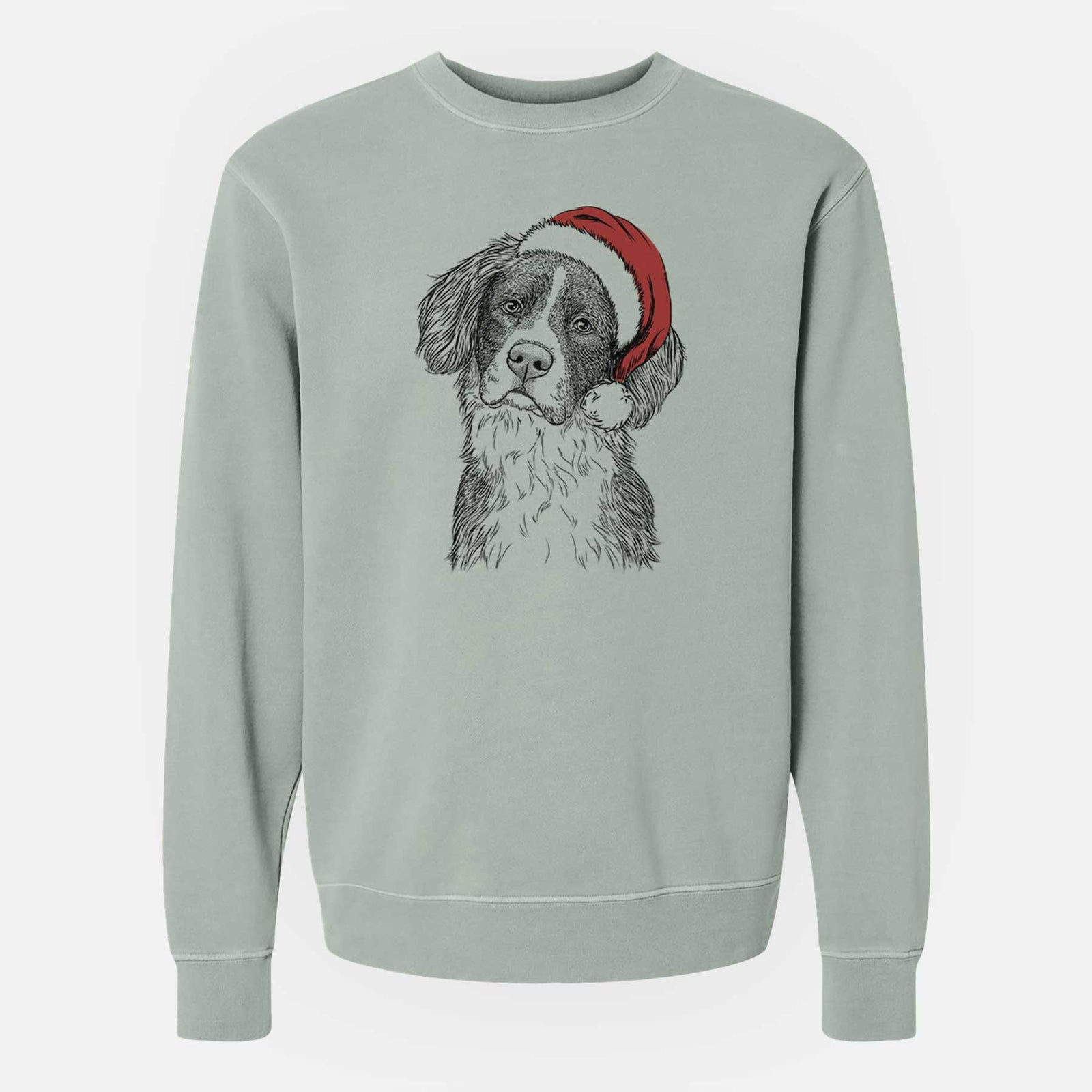 Santa Dulce the Drentsche Patrijshond - Unisex Pigment Dyed Crew Sweatshirt