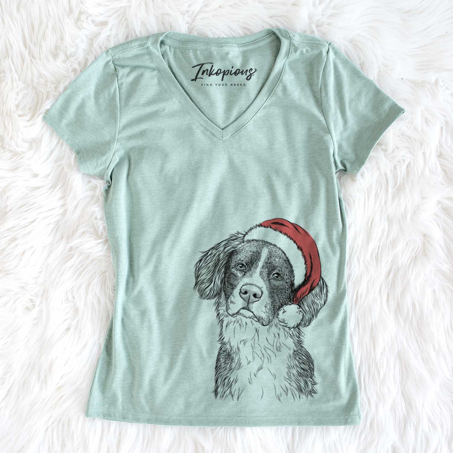 Santa Dulce the Drentsche Patrijshond - Women's V-neck Shirt