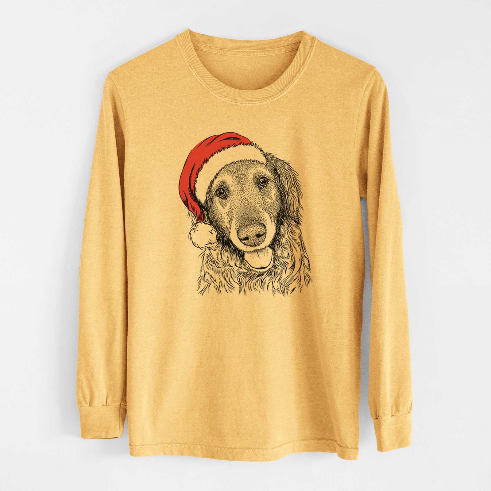 Santa Duncan the Golden Retriever - Heavyweight 100% Cotton Long Sleeve