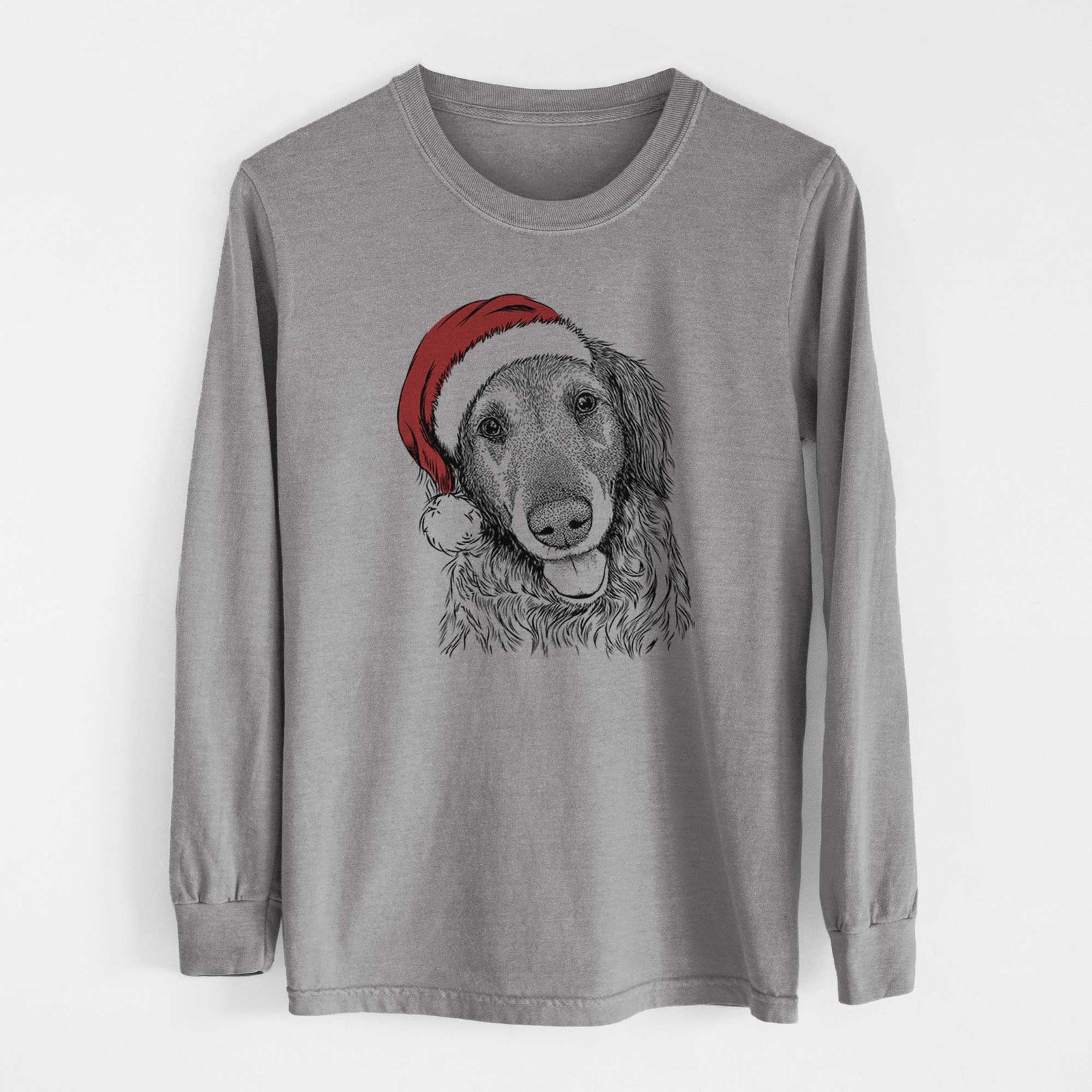 Santa Duncan the Golden Retriever - Heavyweight 100% Cotton Long Sleeve