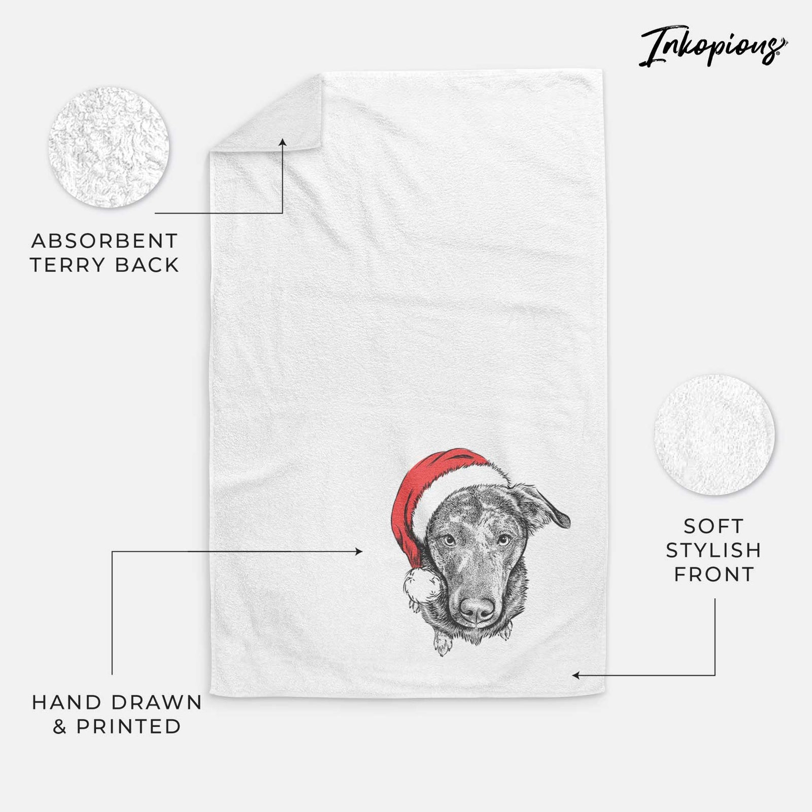 Echo the Pitbull Beagle Mix Decorative Hand Towel