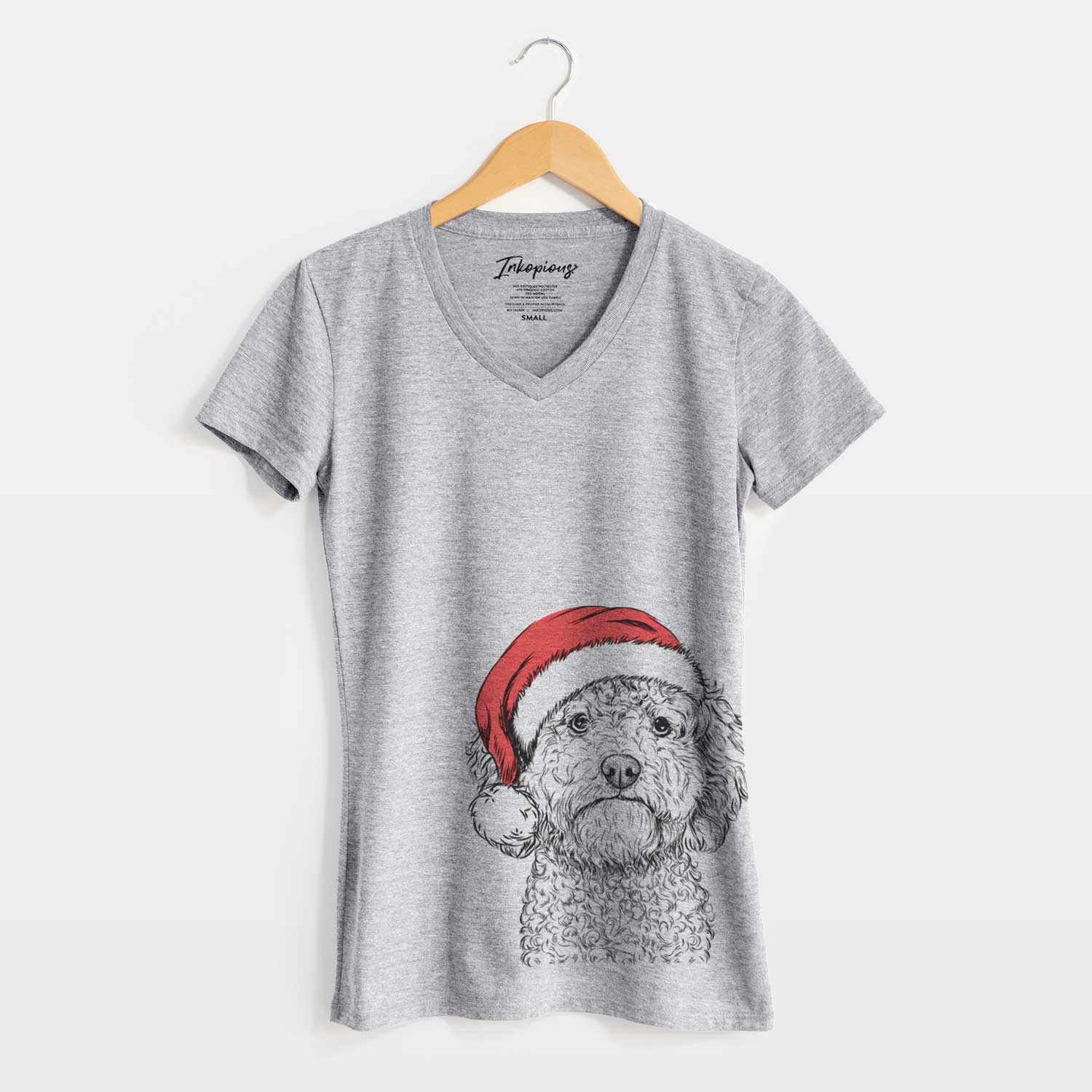 Santa Edgar the Shihpoo - Women's V-neck Shirt