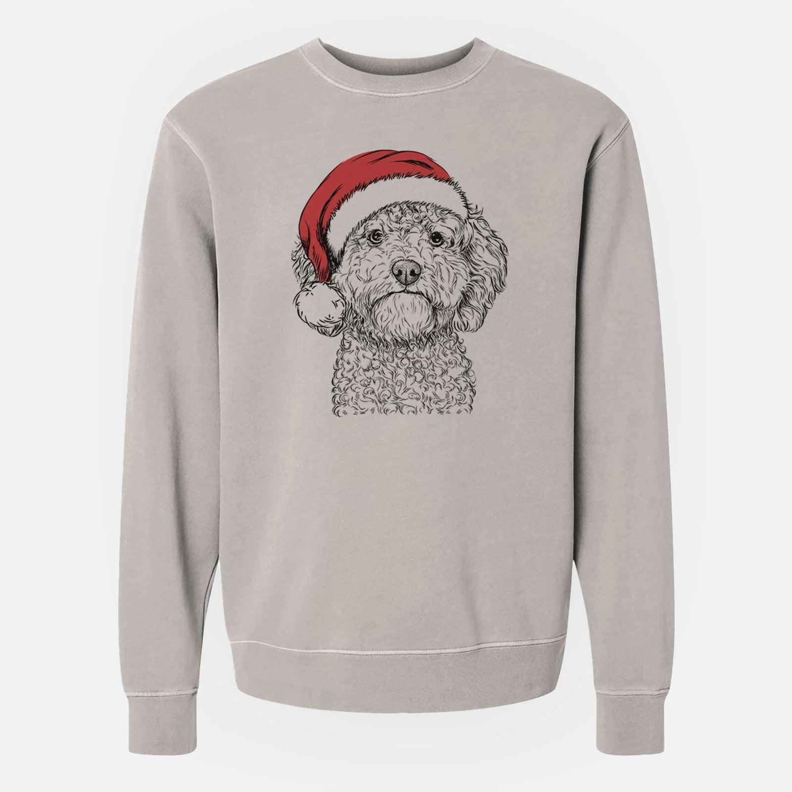 Santa Edgar the Shihpoo - Unisex Pigment Dyed Crew Sweatshirt