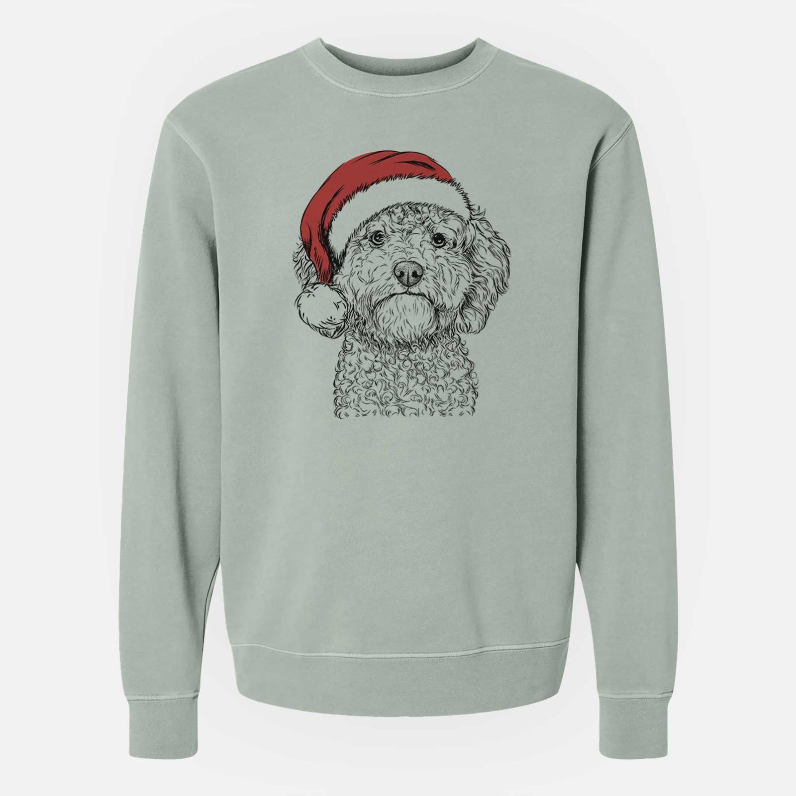 Santa Edgar the Shihpoo - Unisex Pigment Dyed Crew Sweatshirt