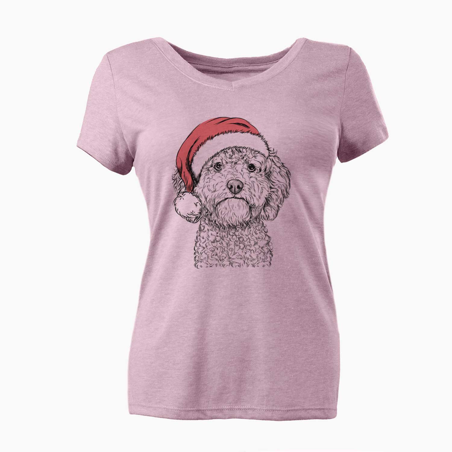 Santa Edgar the Shihpoo - Women's V-neck Shirt