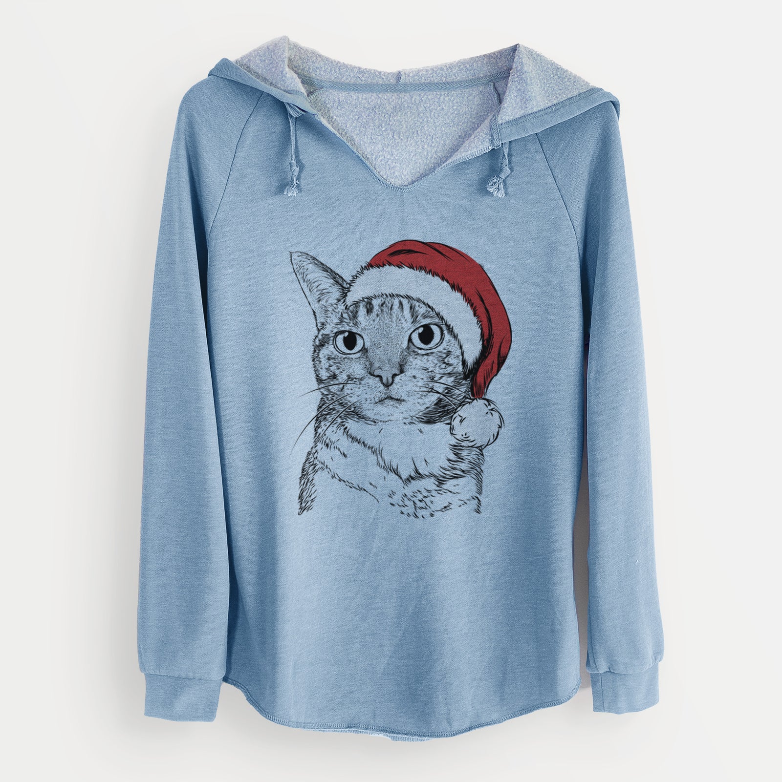 Santa Eleanor the Domestic Shorthair Cat - Cali Wave Hooded Sweatshirt