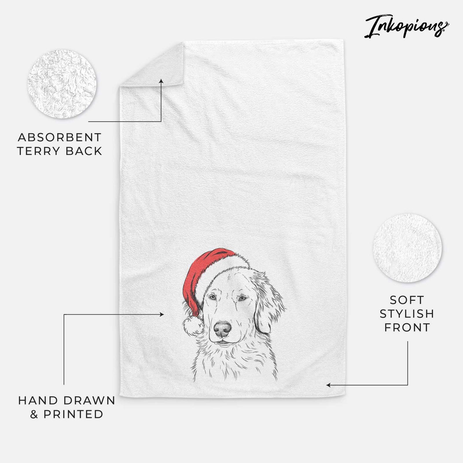 Eli the Golden Retriever Decorative Hand Towel