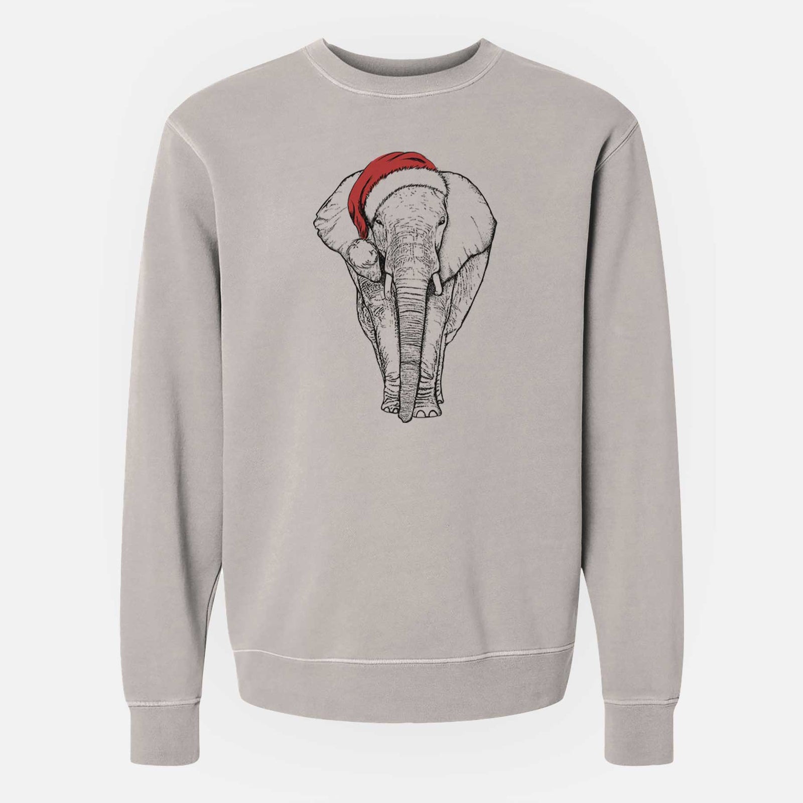 Santa Ella the Elephant - Unisex Pigment Dyed Crew Sweatshirt