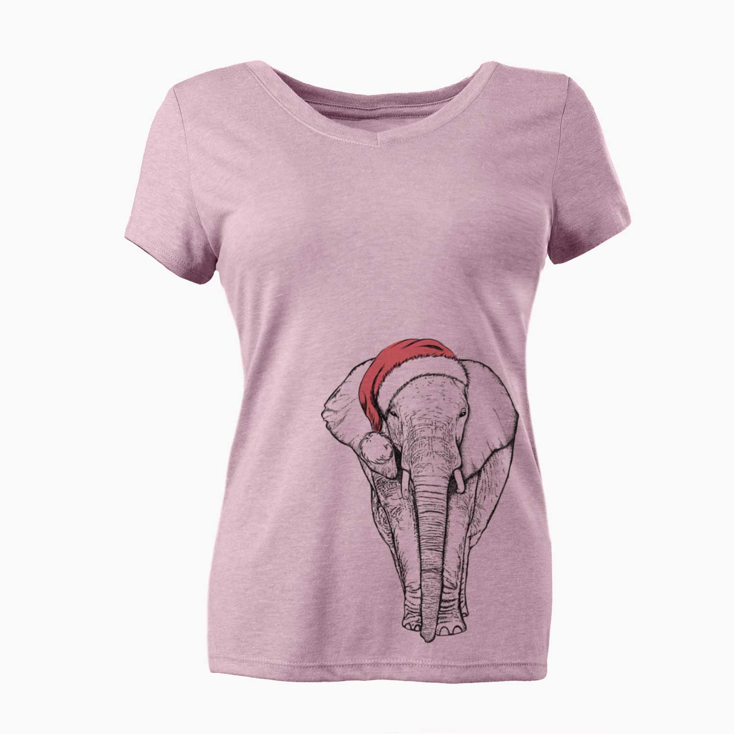 Santa Ella the Elephant - Women's V-neck Shirt