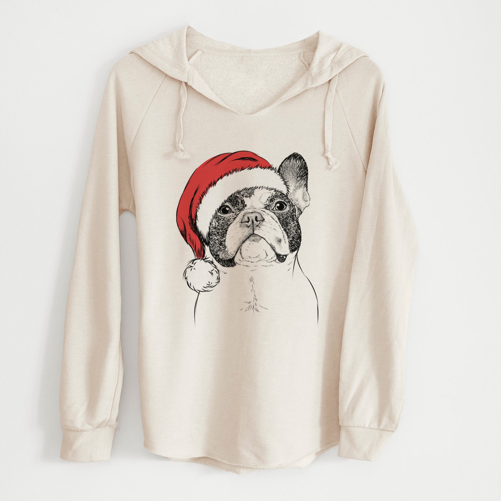 Santa Ella the French Bulldog - Cali Wave Hooded Sweatshirt