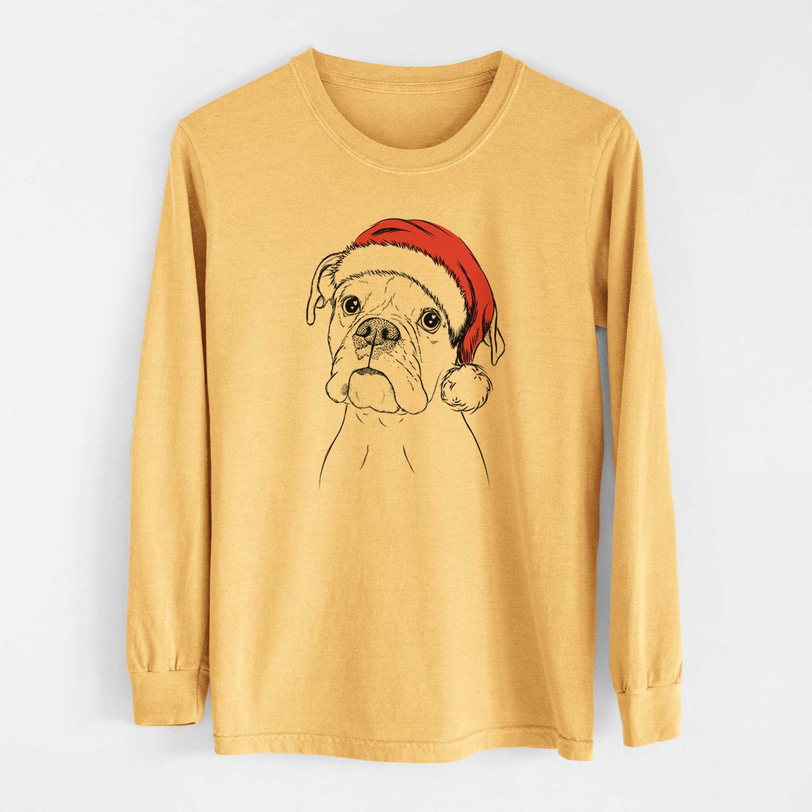 Santa Ellie the Boxer - Heavyweight 100% Cotton Long Sleeve