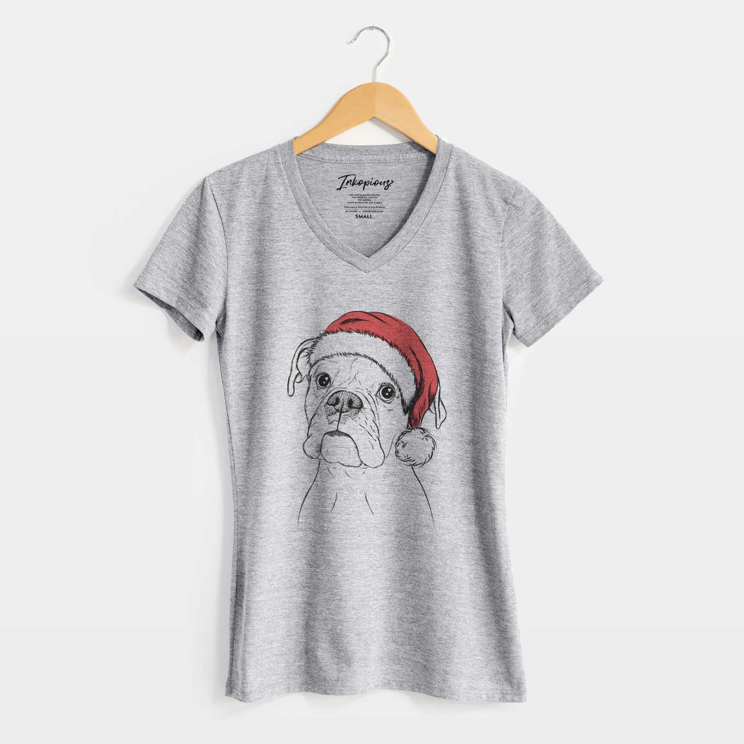 Santa Ellie the Boxer - Women's V-neck Shirt