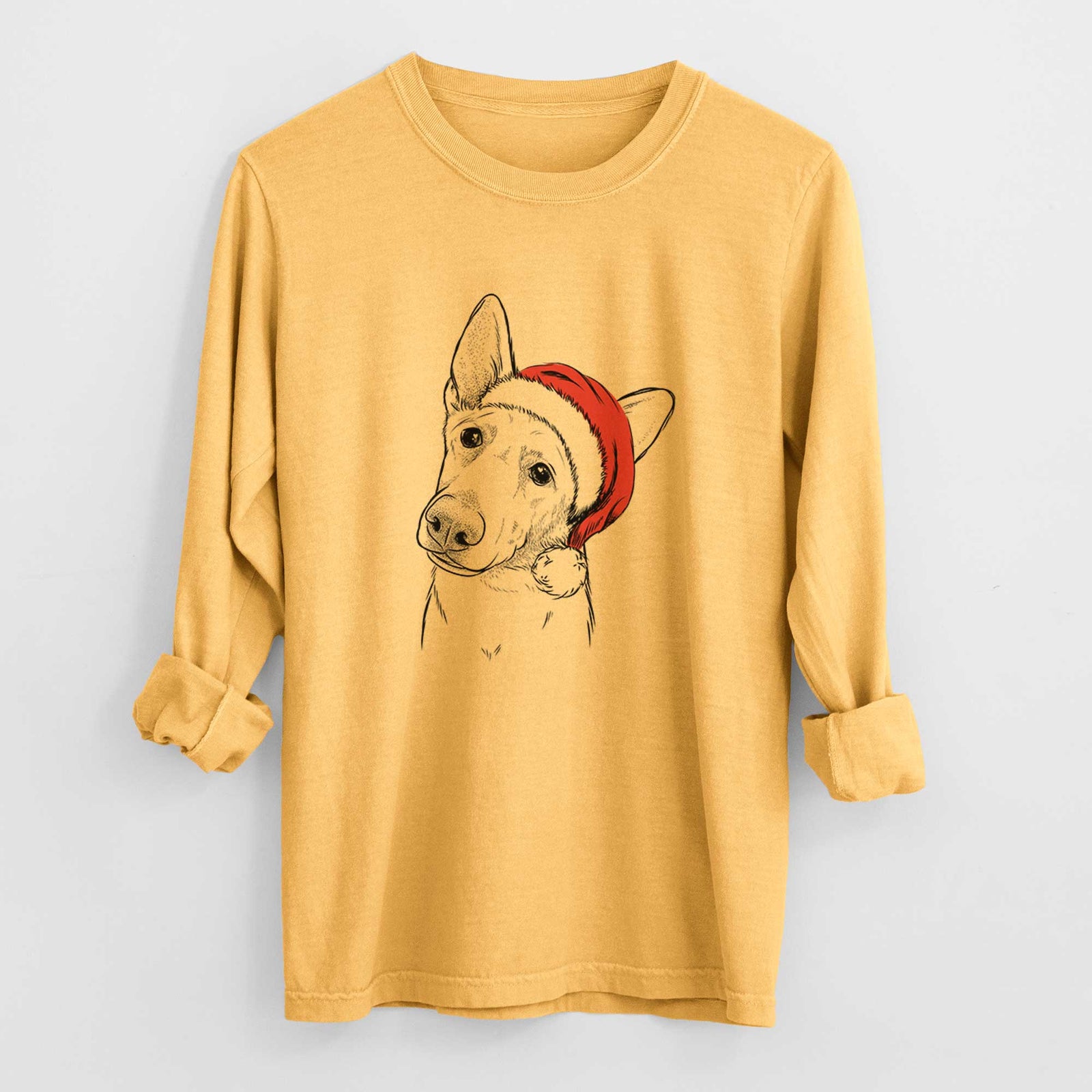 Santa Elsa the German Shepherd - Heavyweight 100% Cotton Long Sleeve