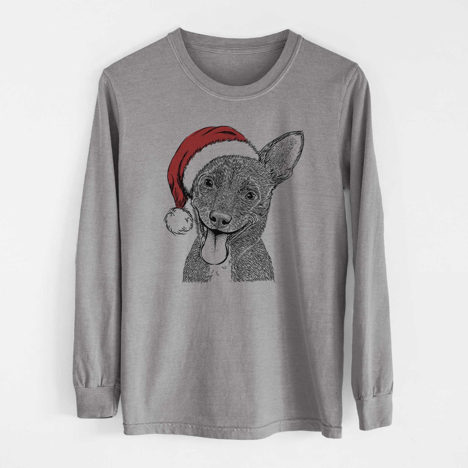 Santa Elvira the Terrier Mix - Heavyweight 100% Cotton Long Sleeve