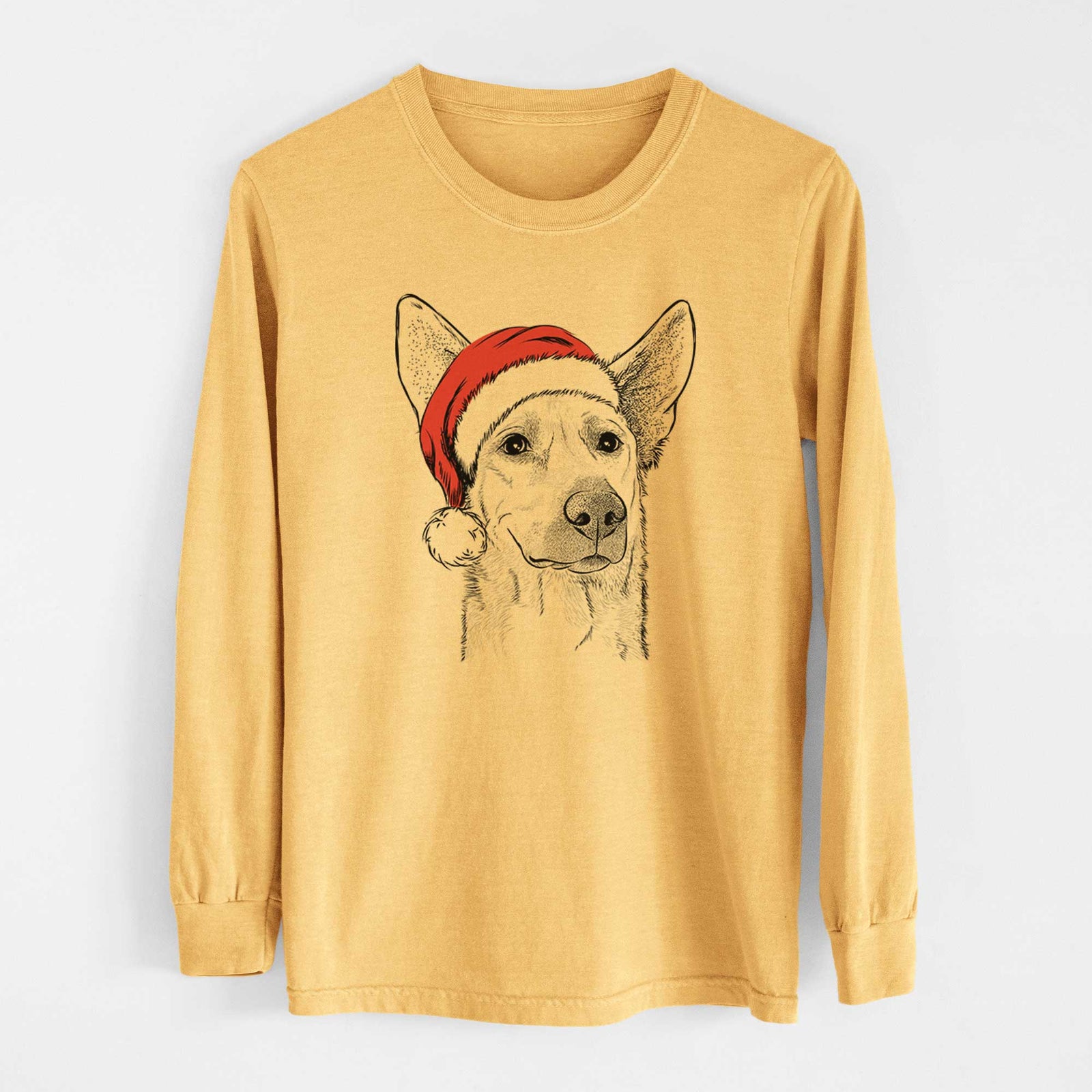 Santa Ember the Shepherd Mix - Heavyweight 100% Cotton Long Sleeve