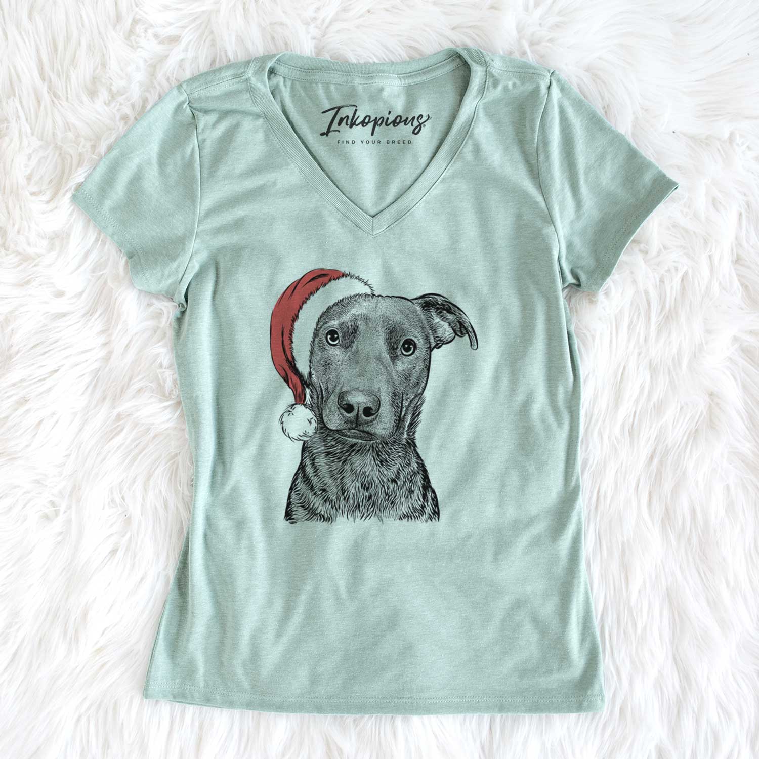 Santa Embyr the Mixed Breed - Women's V-neck Shirt