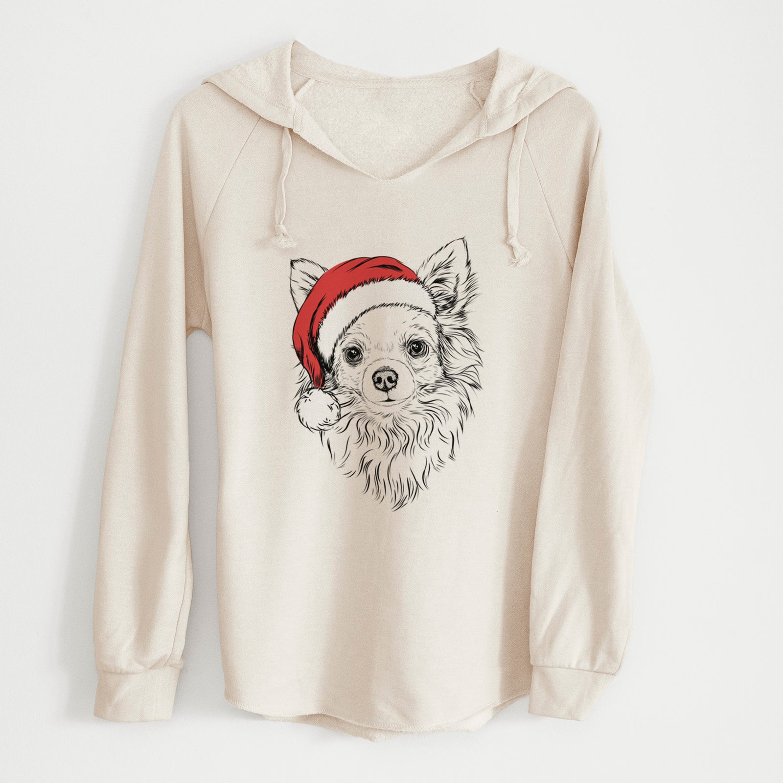 Santa Emma the Longhaired Chihuahua - Cali Wave Hooded Sweatshirt