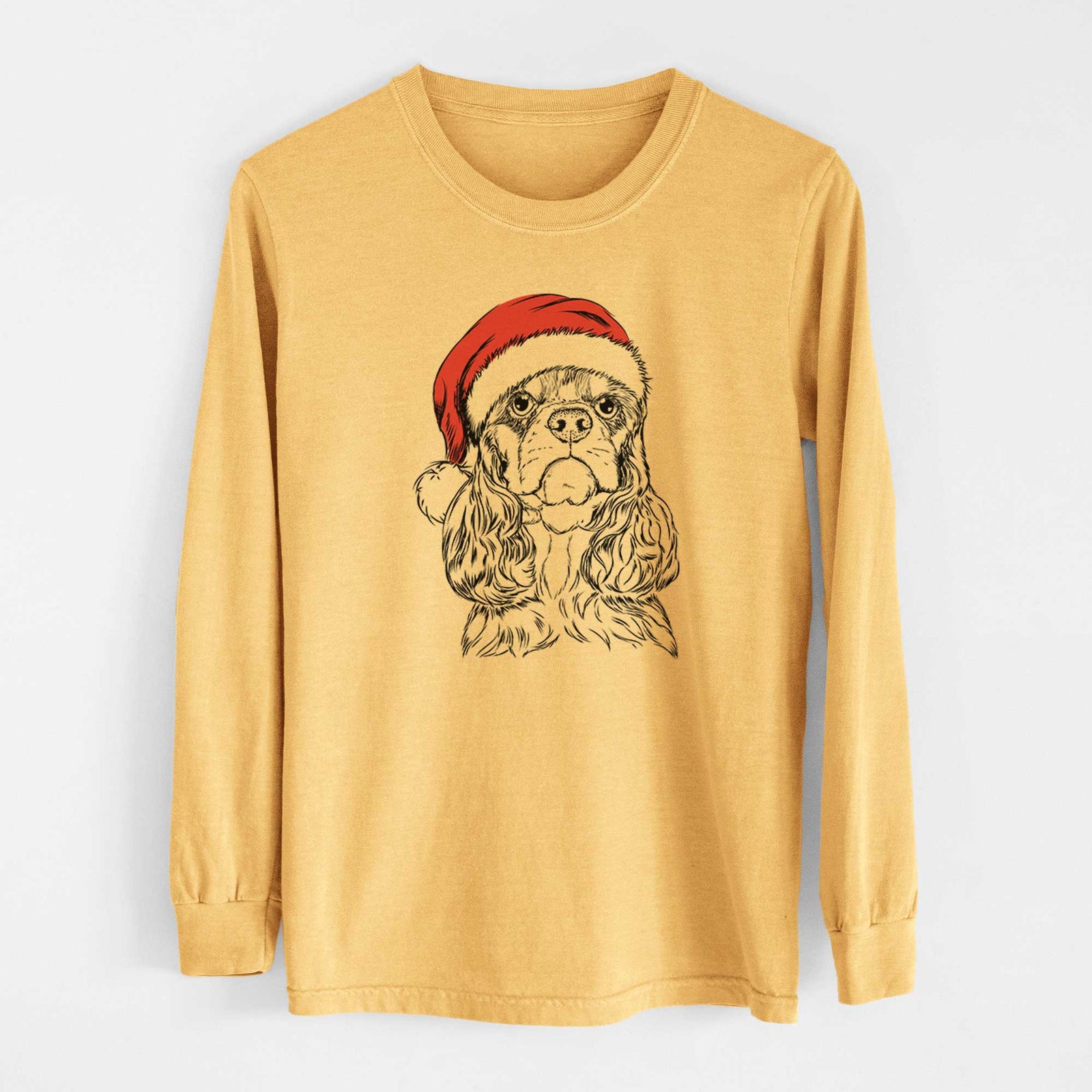 Santa Emma the Cocker Spaniel - Heavyweight 100% Cotton Long Sleeve