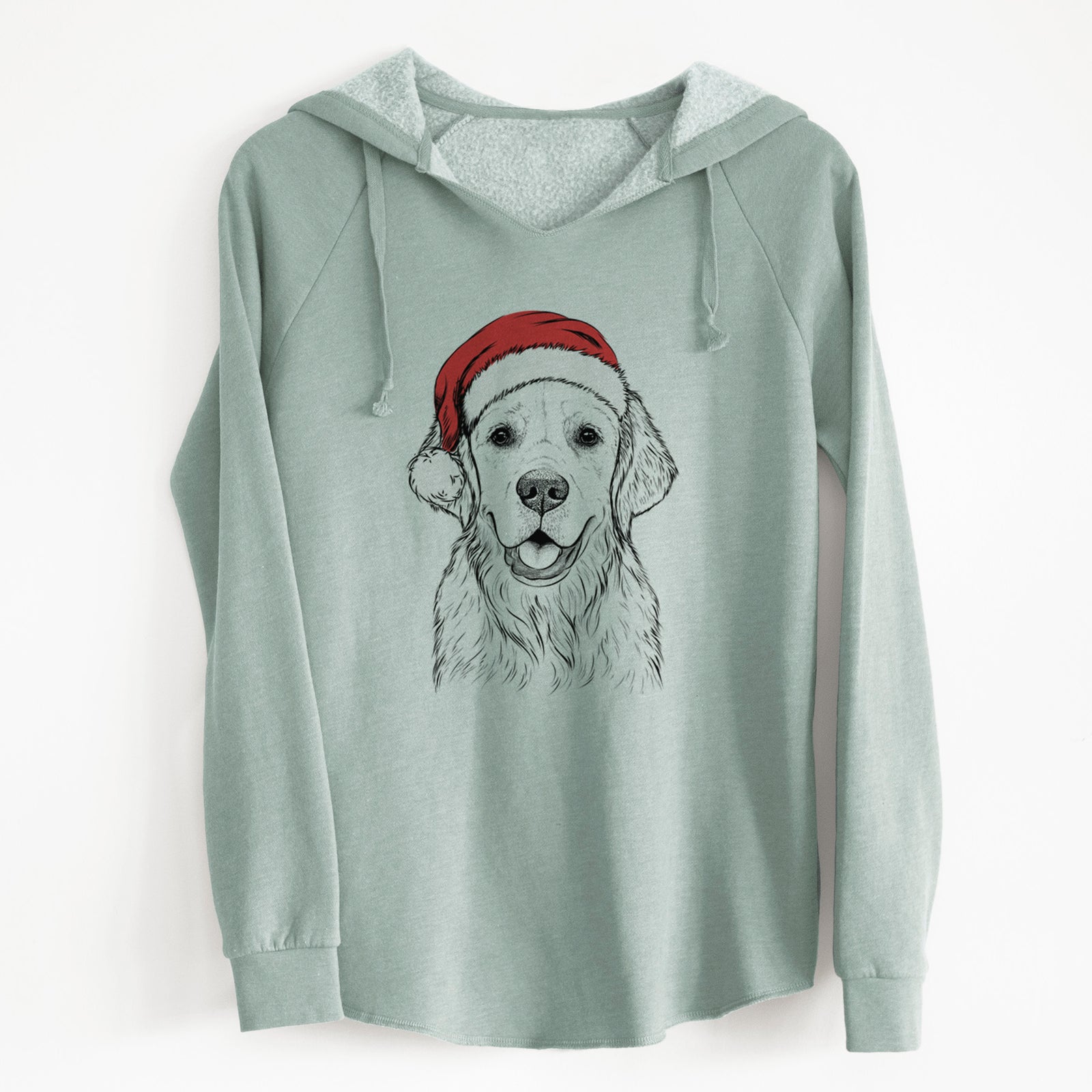 Santa Emma the Golden Retriever - Cali Wave Hooded Sweatshirt