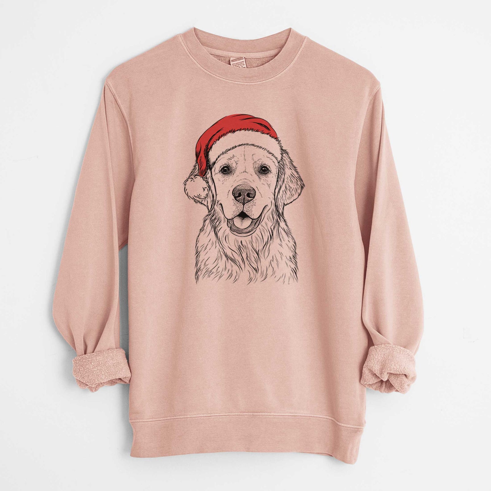 Santa Emma the Golden Retriever - Unisex Pigment Dyed Crew Sweatshirt