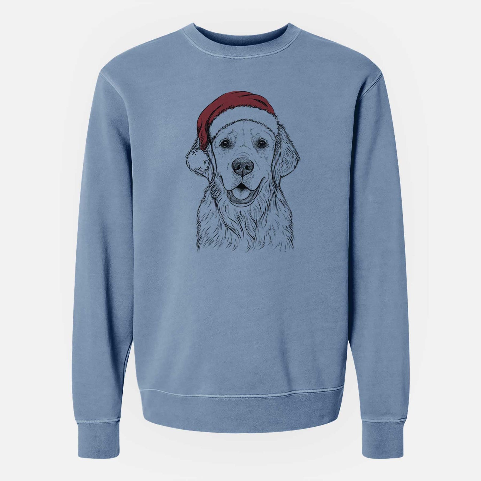 Santa Emma the Golden Retriever - Unisex Pigment Dyed Crew Sweatshirt