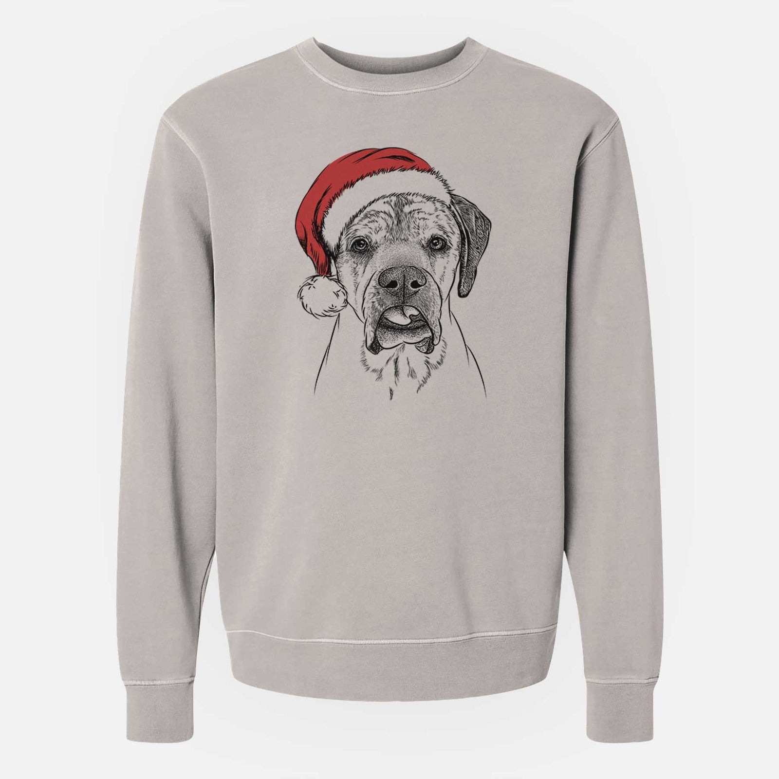 Santa Emma the English Mastiff - Unisex Pigment Dyed Crew Sweatshirt