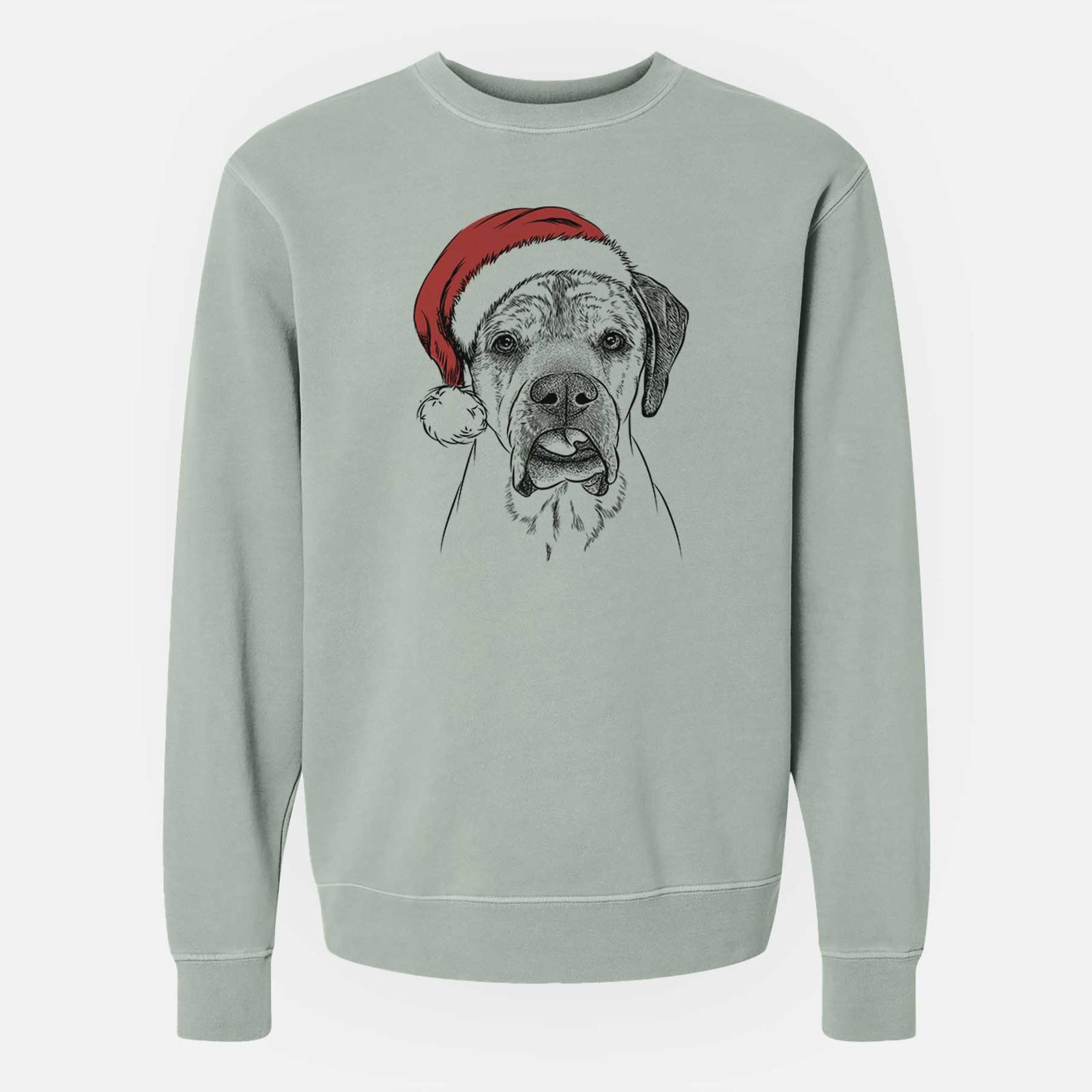 Santa Emma the English Mastiff - Unisex Pigment Dyed Crew Sweatshirt