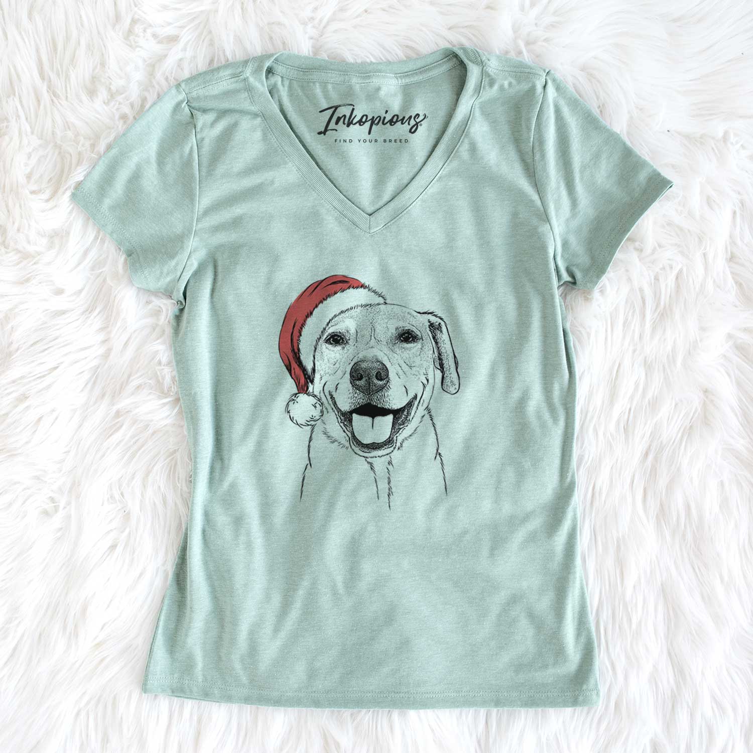 Santa Ernie the Mixed Breed - Women's V-neck Shirt