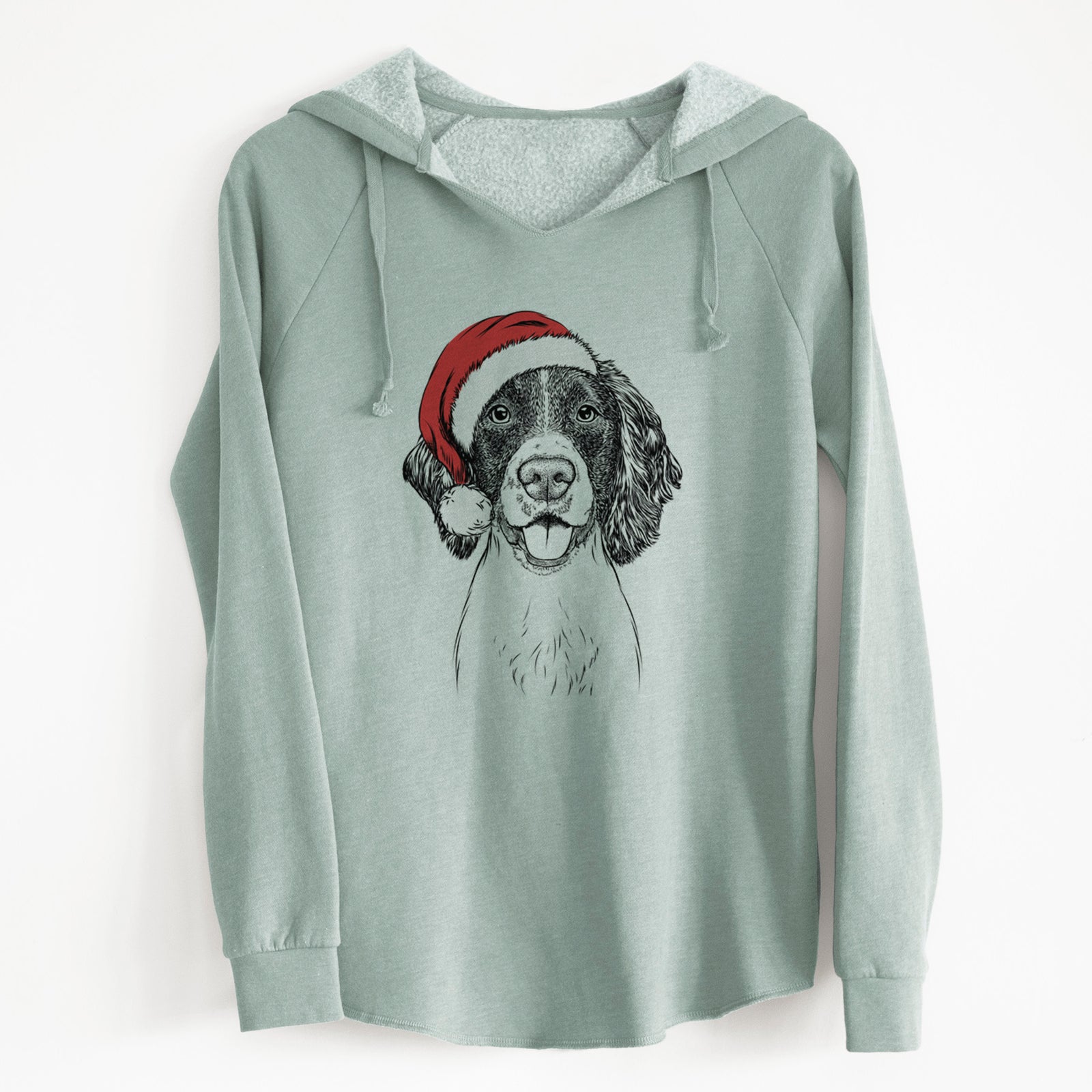 Santa Ever the English Springer Spaniel - Cali Wave Hooded Sweatshirt
