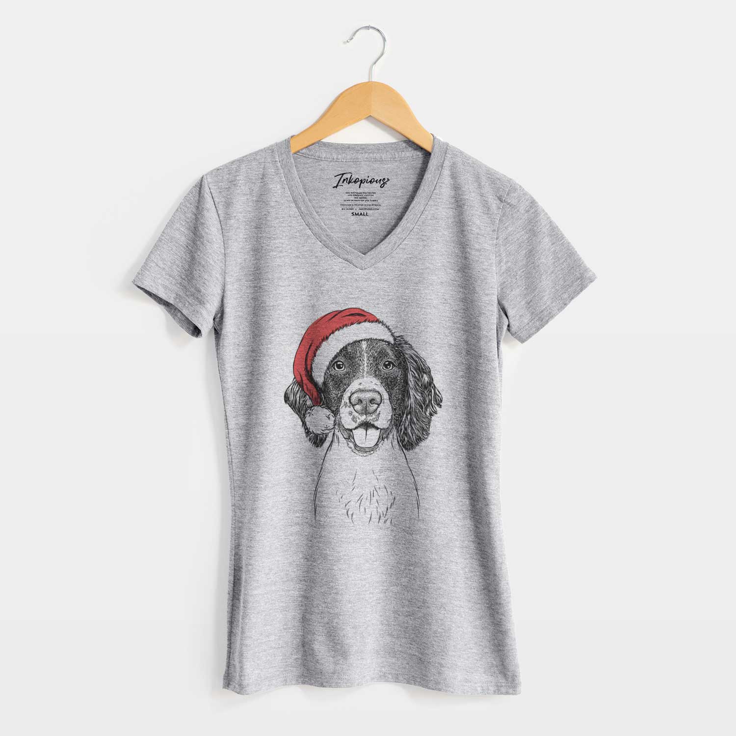 Santa Ever the English Springer Spaniel - Women's V-neck Shirt