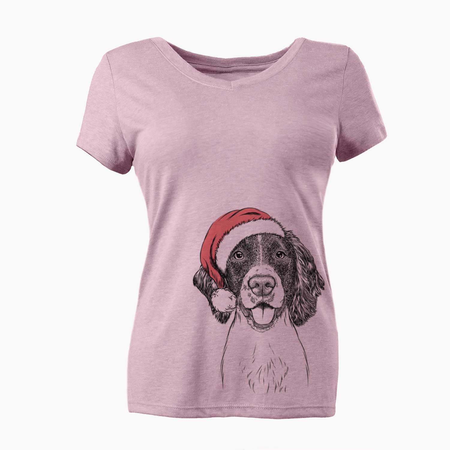 Santa Ever the English Springer Spaniel - Women's V-neck Shirt