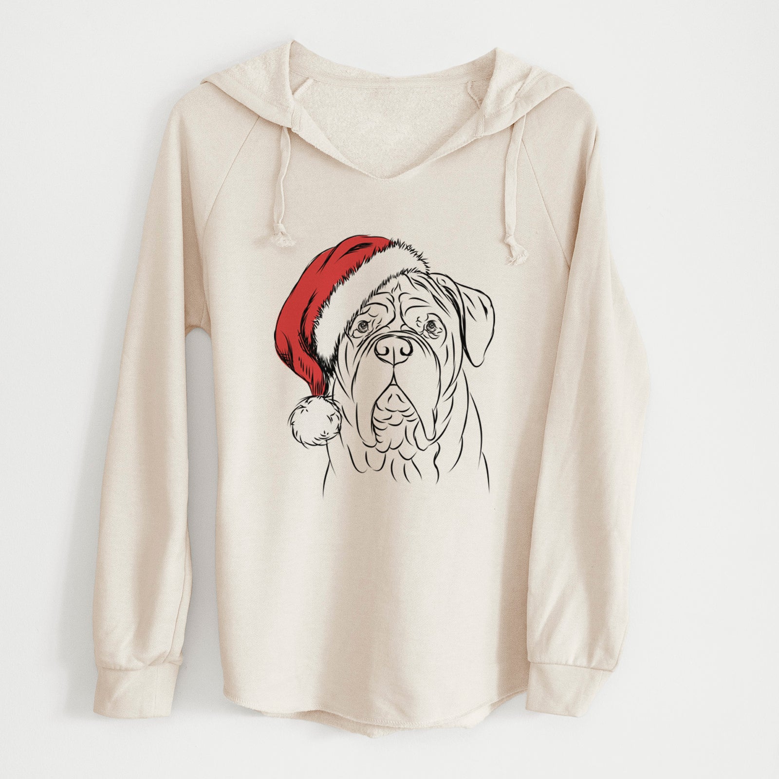 Santa Felix the Dogue de Bordeaux - Cali Wave Hooded Sweatshirt