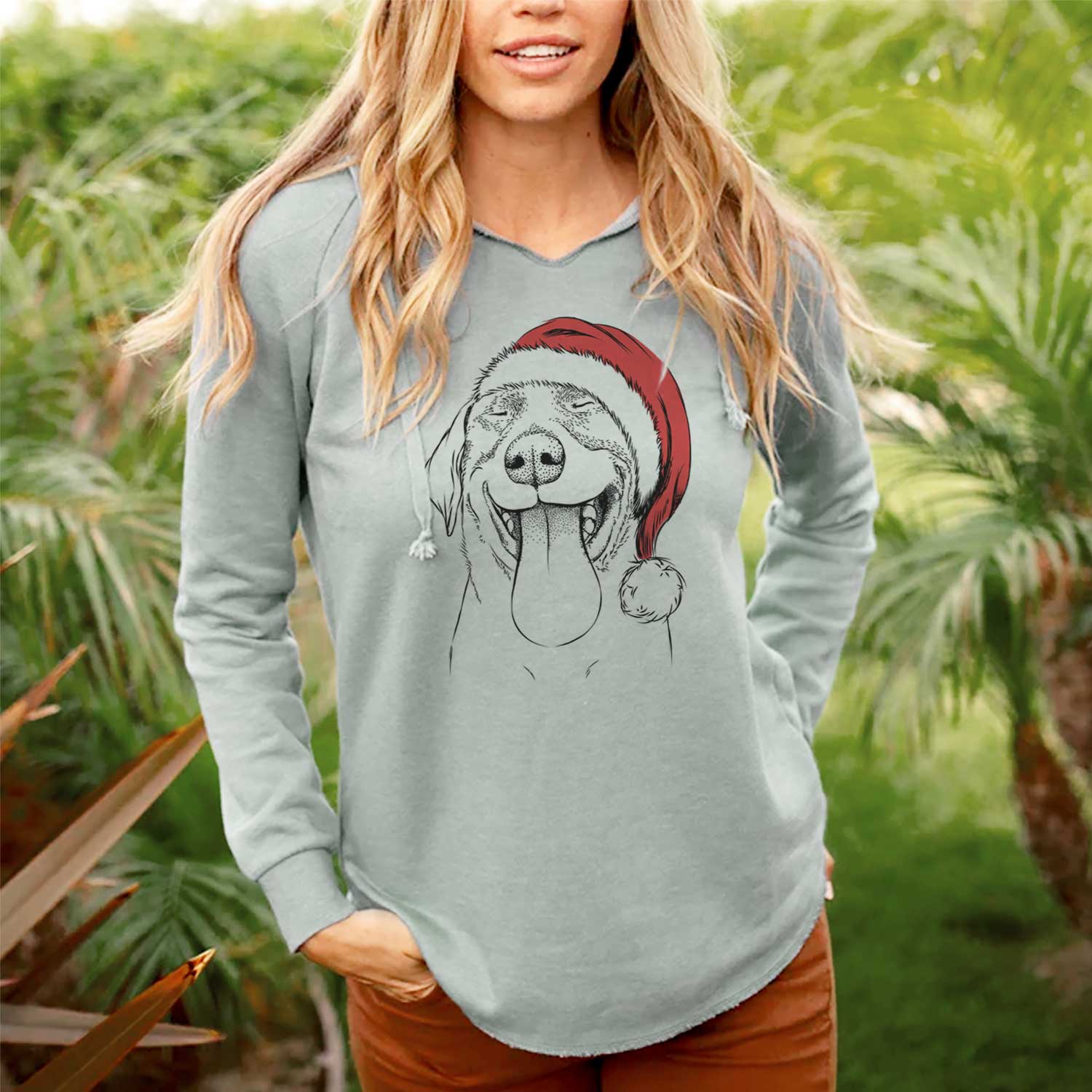 Santa Fig the Labrador Retriever - Cali Wave Hooded Sweatshirt