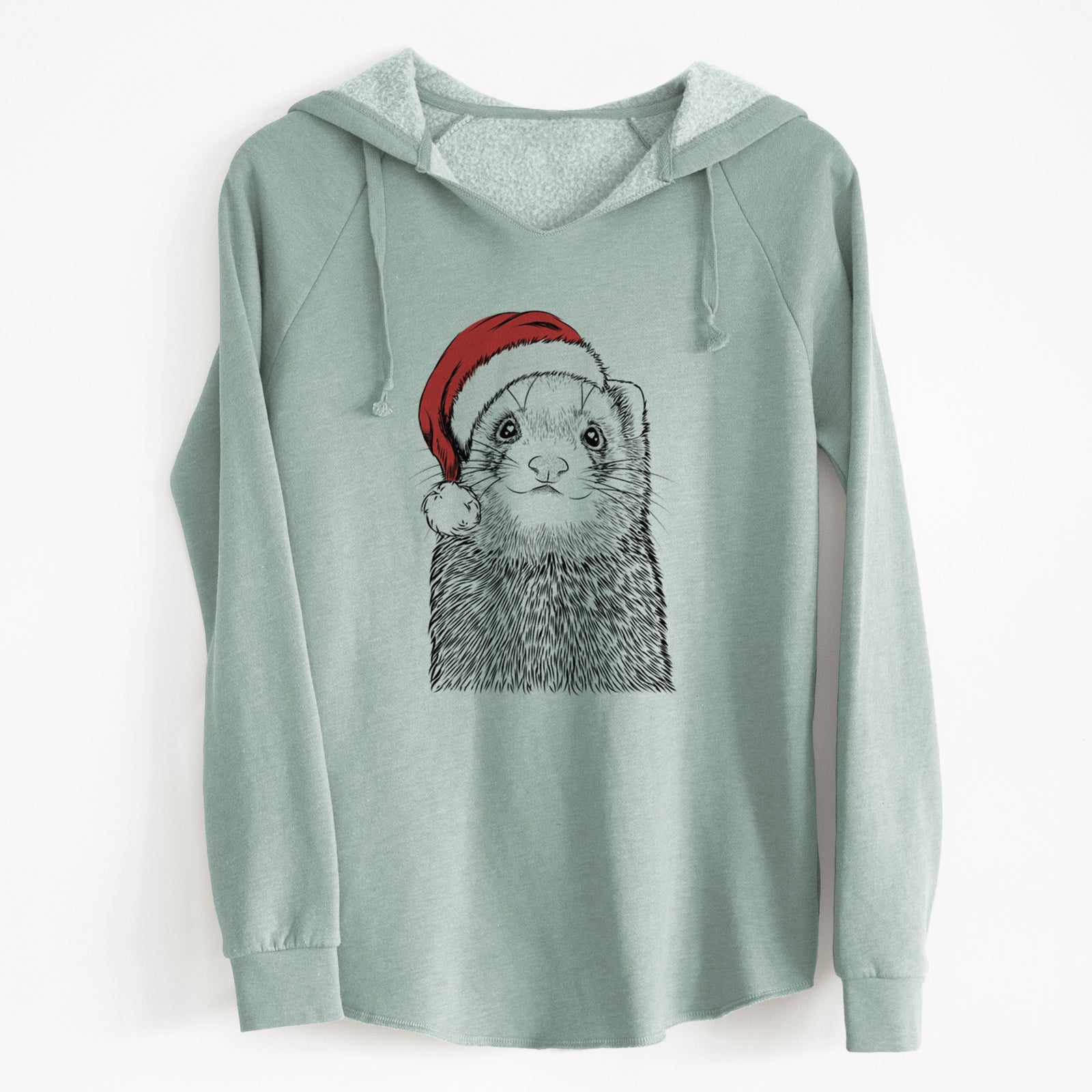 Santa Fig the Ferret - Cali Wave Hooded Sweatshirt
