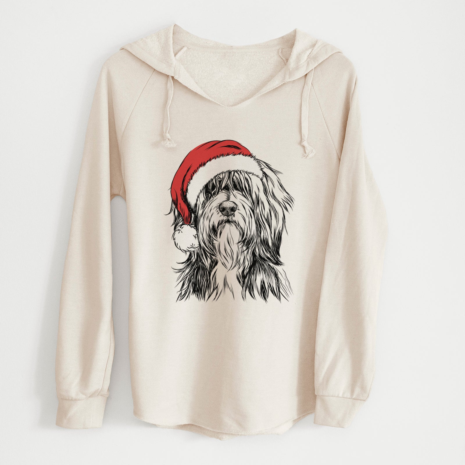 Santa Fiji the Polish Lowland Sheepdog - Cali Wave Hooded Sweatshirt