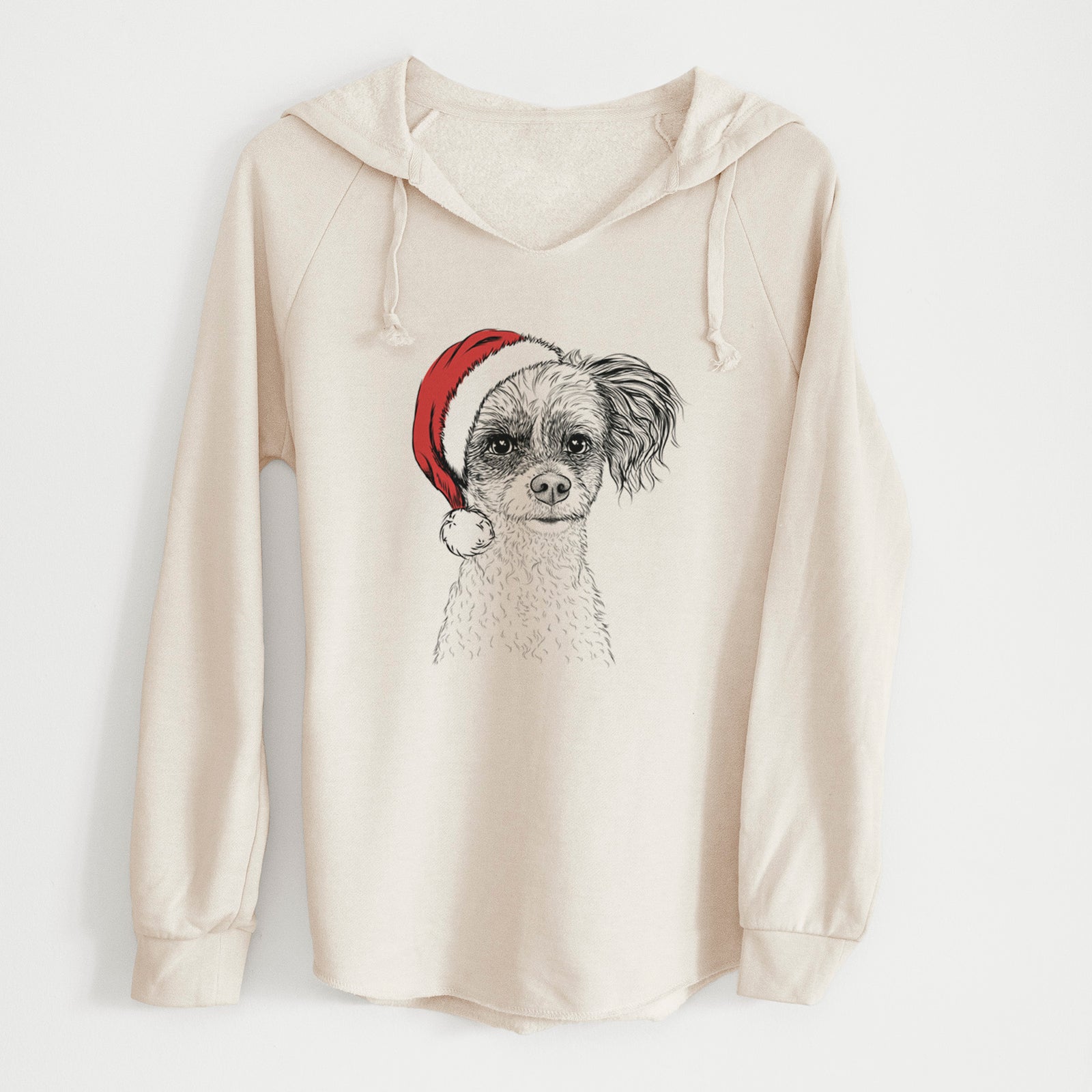 Santa Finley the Papillon Mix - Cali Wave Hooded Sweatshirt