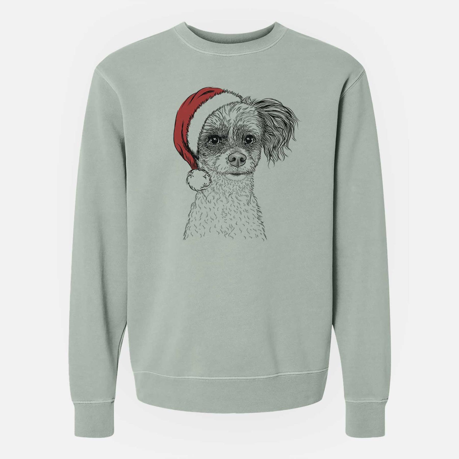 Santa Finley the Papillon Mix - Unisex Pigment Dyed Crew Sweatshirt