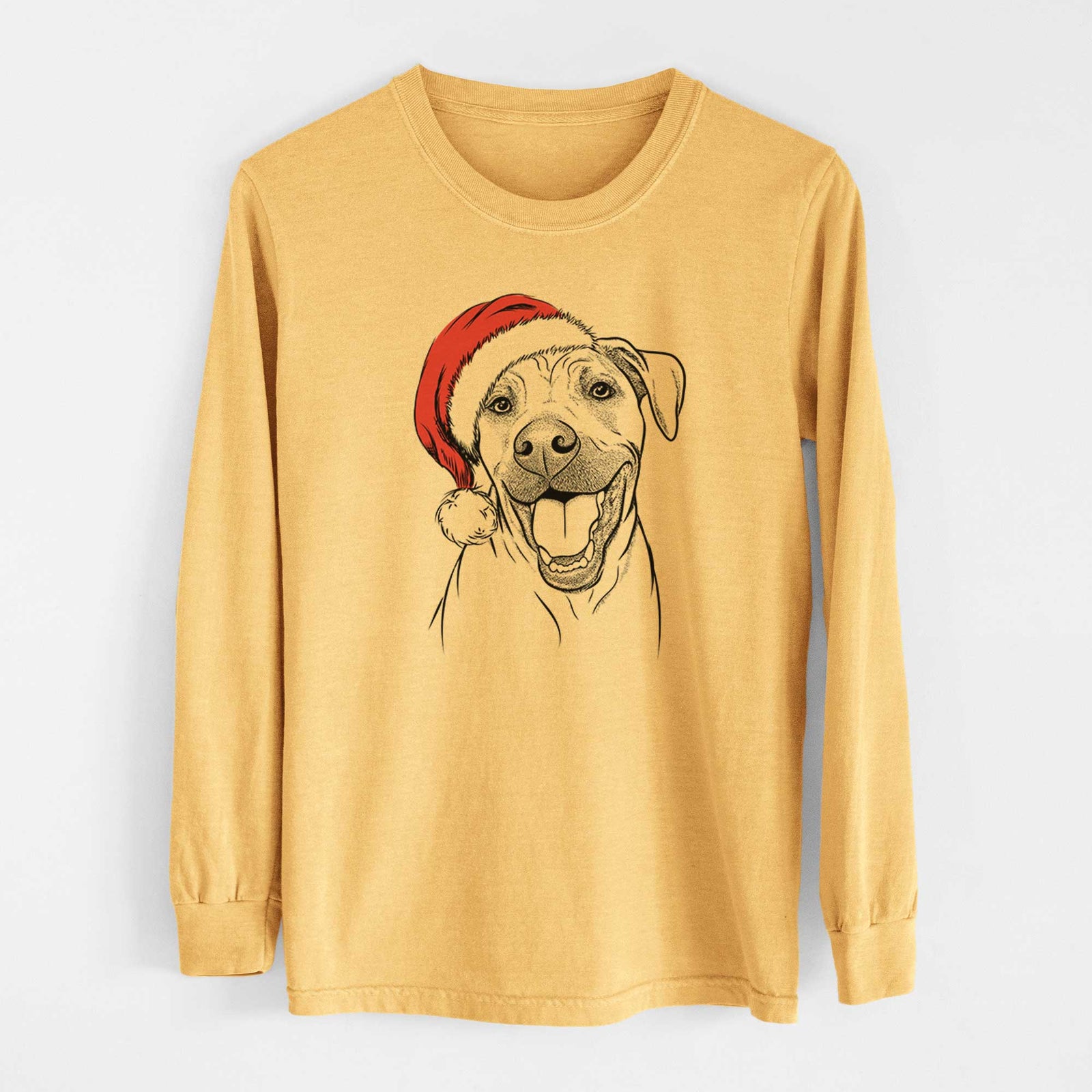 Santa Finn the Hound Mix - Heavyweight 100% Cotton Long Sleeve