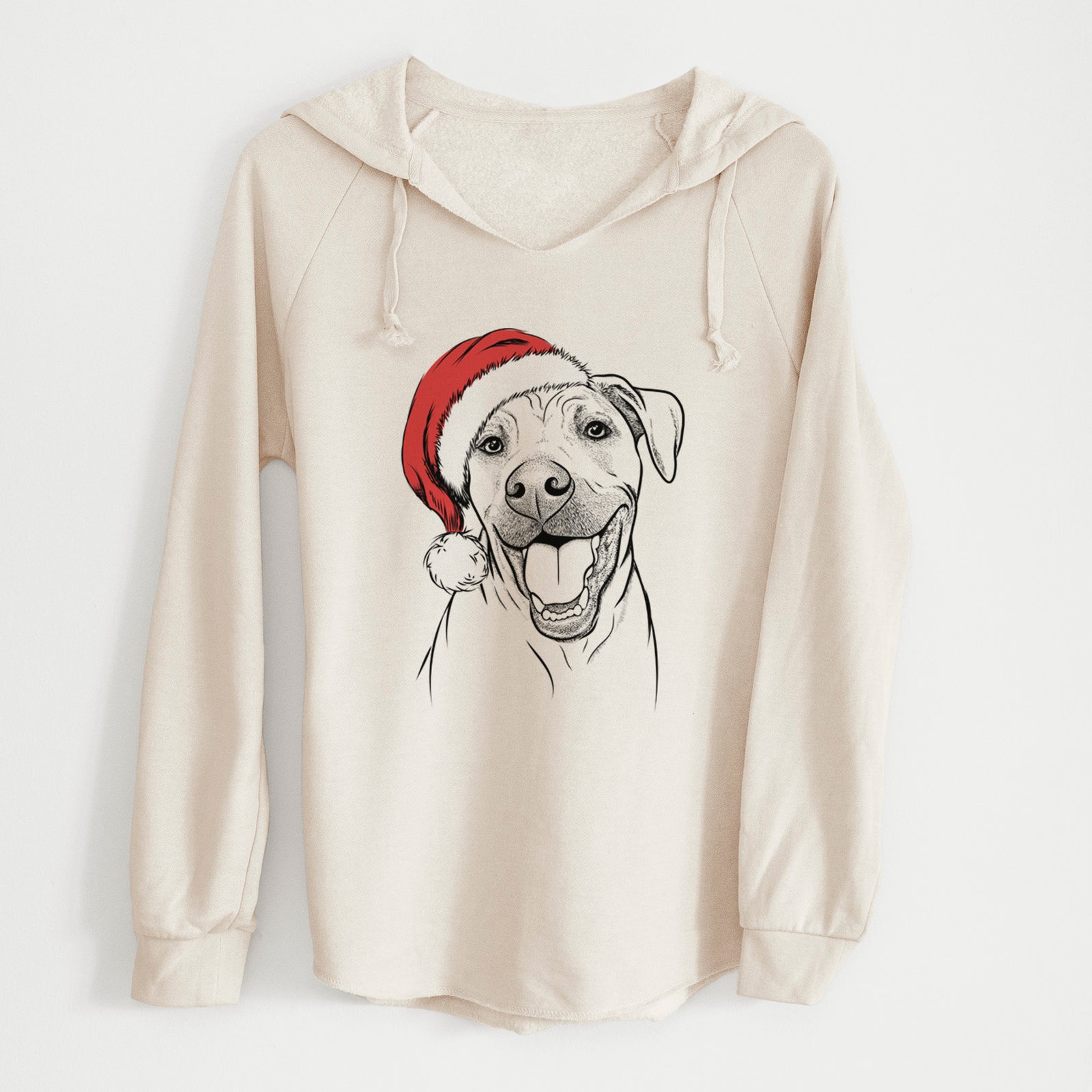 Santa Finn the Hound Mix - Cali Wave Hooded Sweatshirt