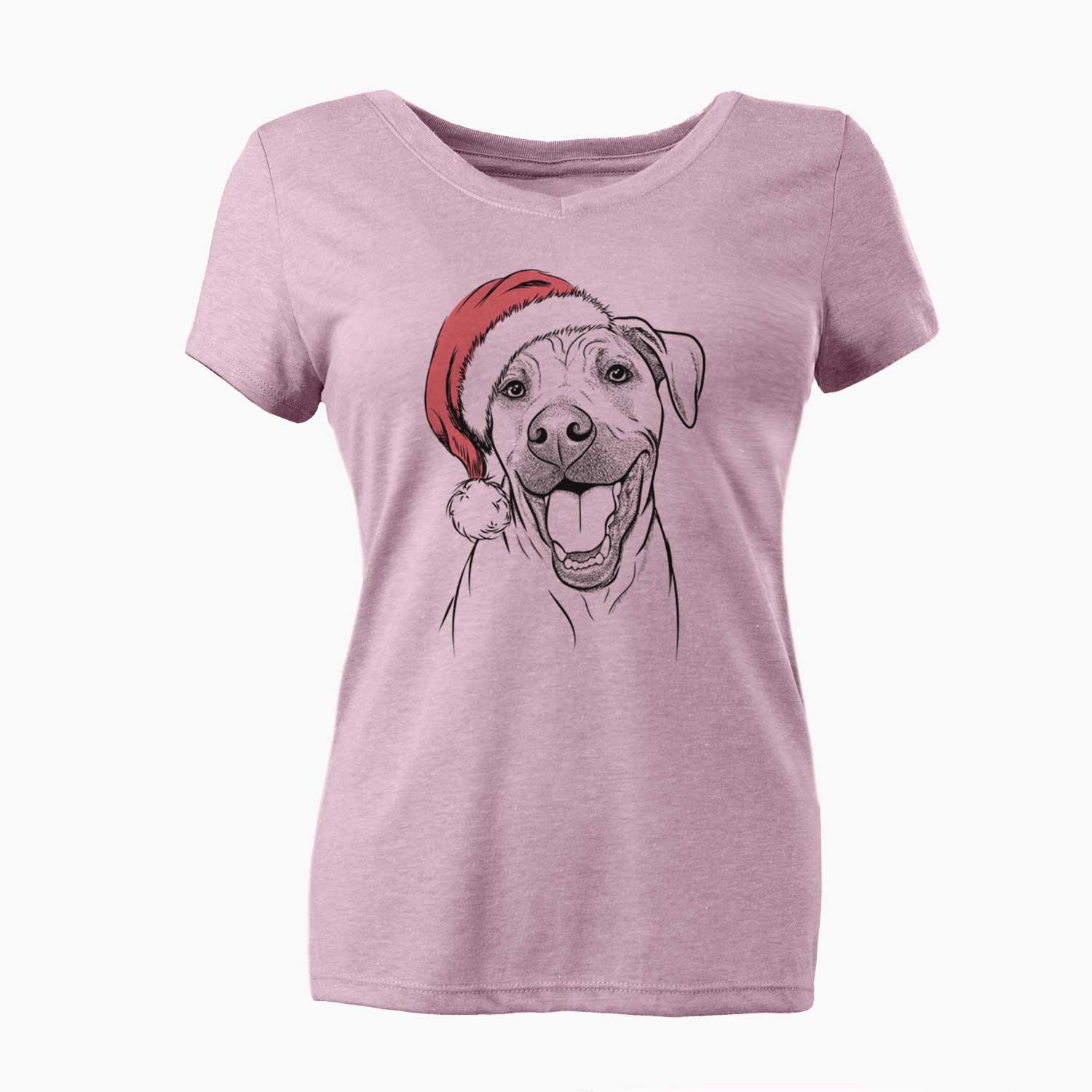 Santa Finn the Hound Mix - Women's V-neck Shirt