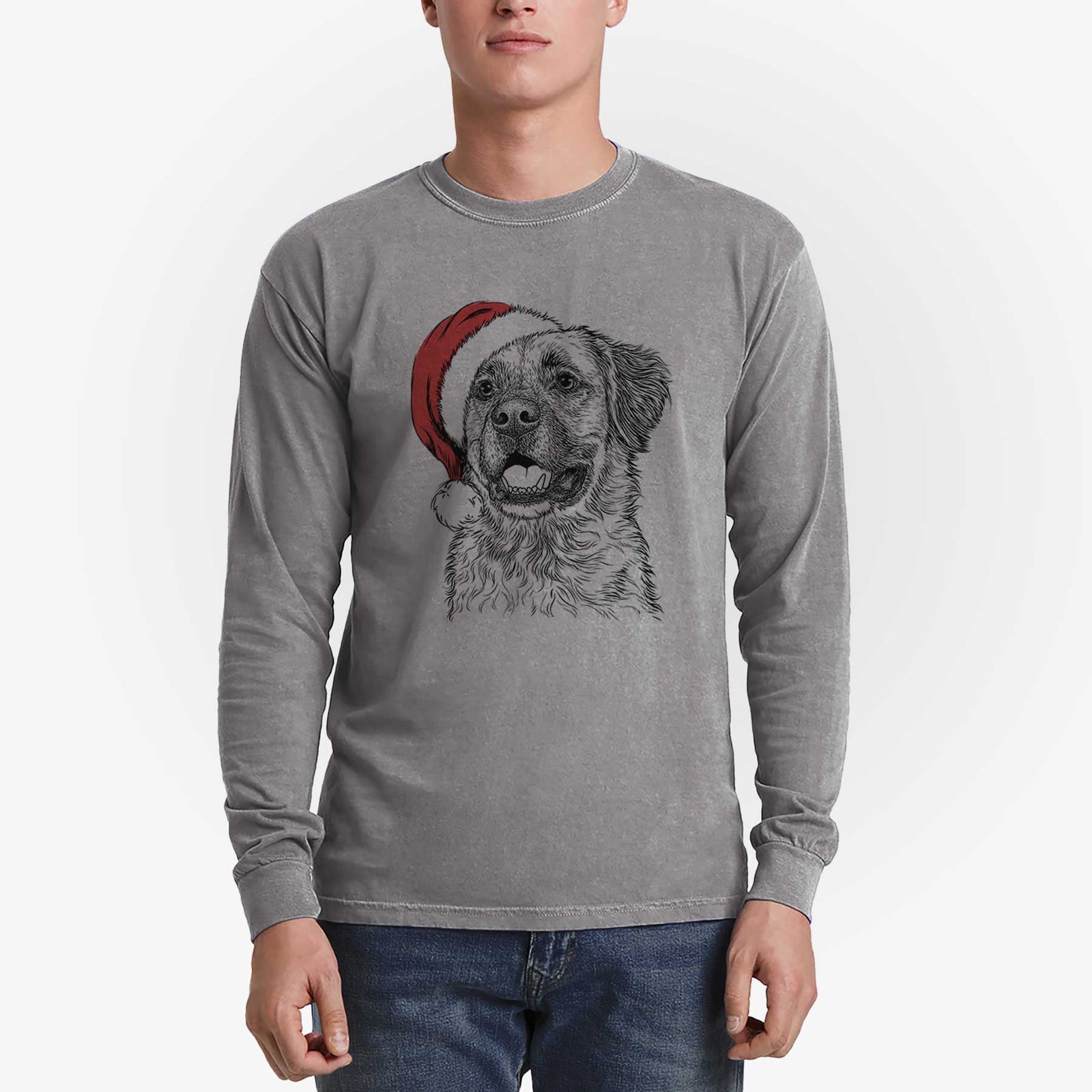 Santa Finn the Mixed Breed - Heavyweight 100% Cotton Long Sleeve