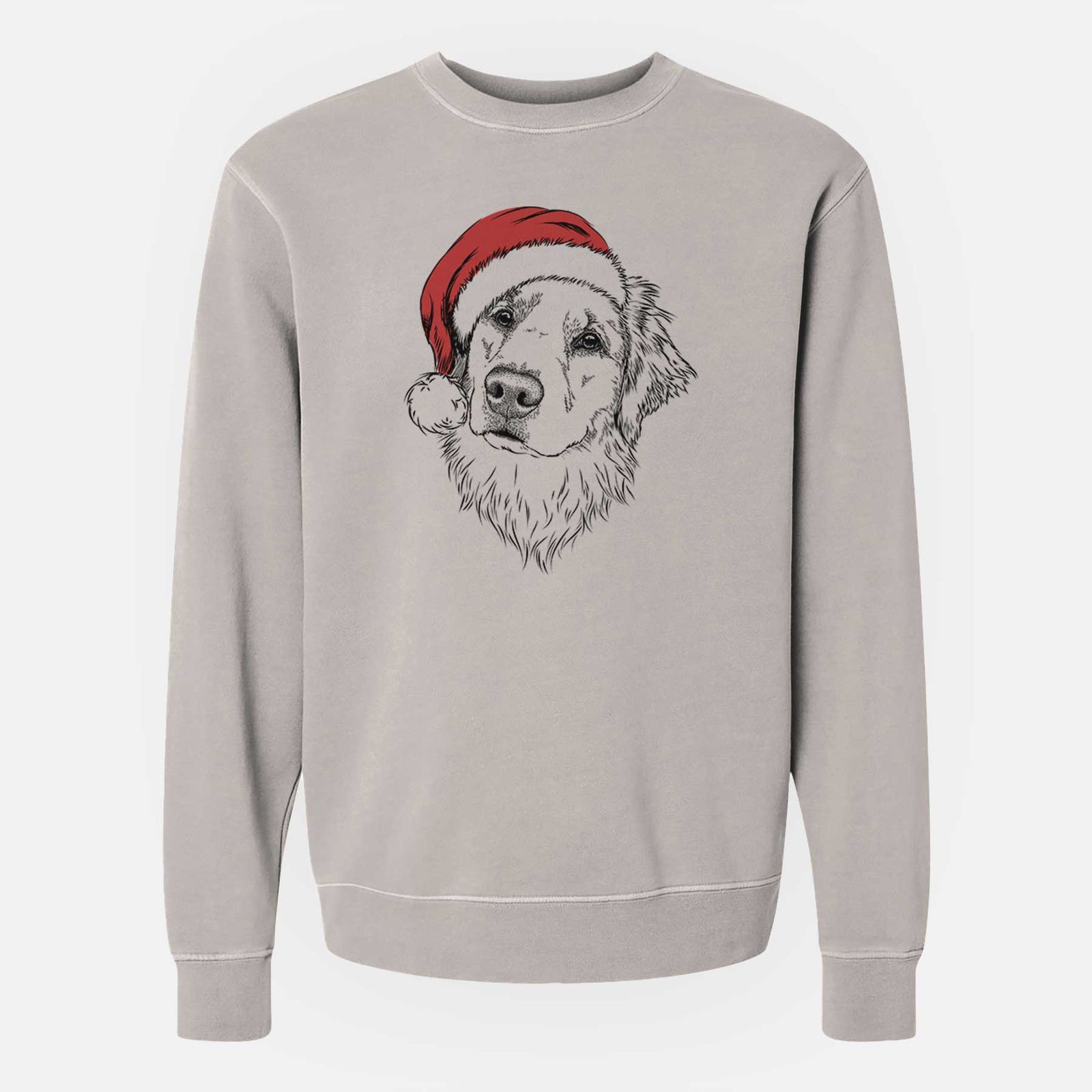 Santa Fiona the Golden Retriever - Unisex Pigment Dyed Crew Sweatshirt
