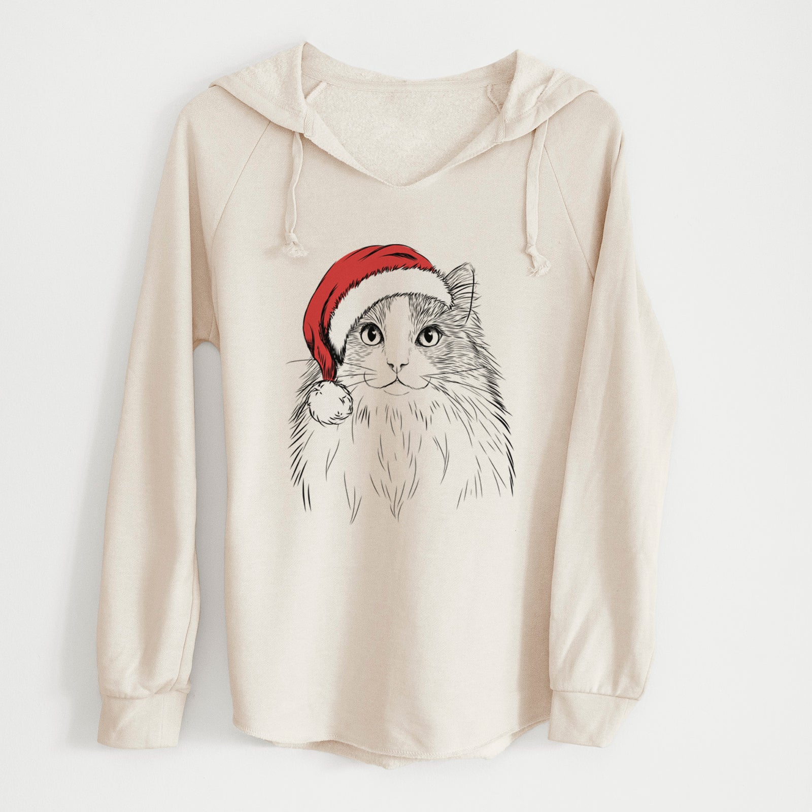 Santa Fiona the Ragdoll Cat - Cali Wave Hooded Sweatshirt