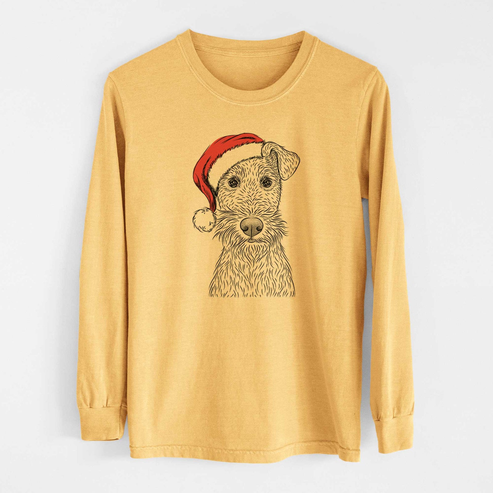 Santa Fitz the Wire Fox Terrier - Heavyweight 100% Cotton Long Sleeve
