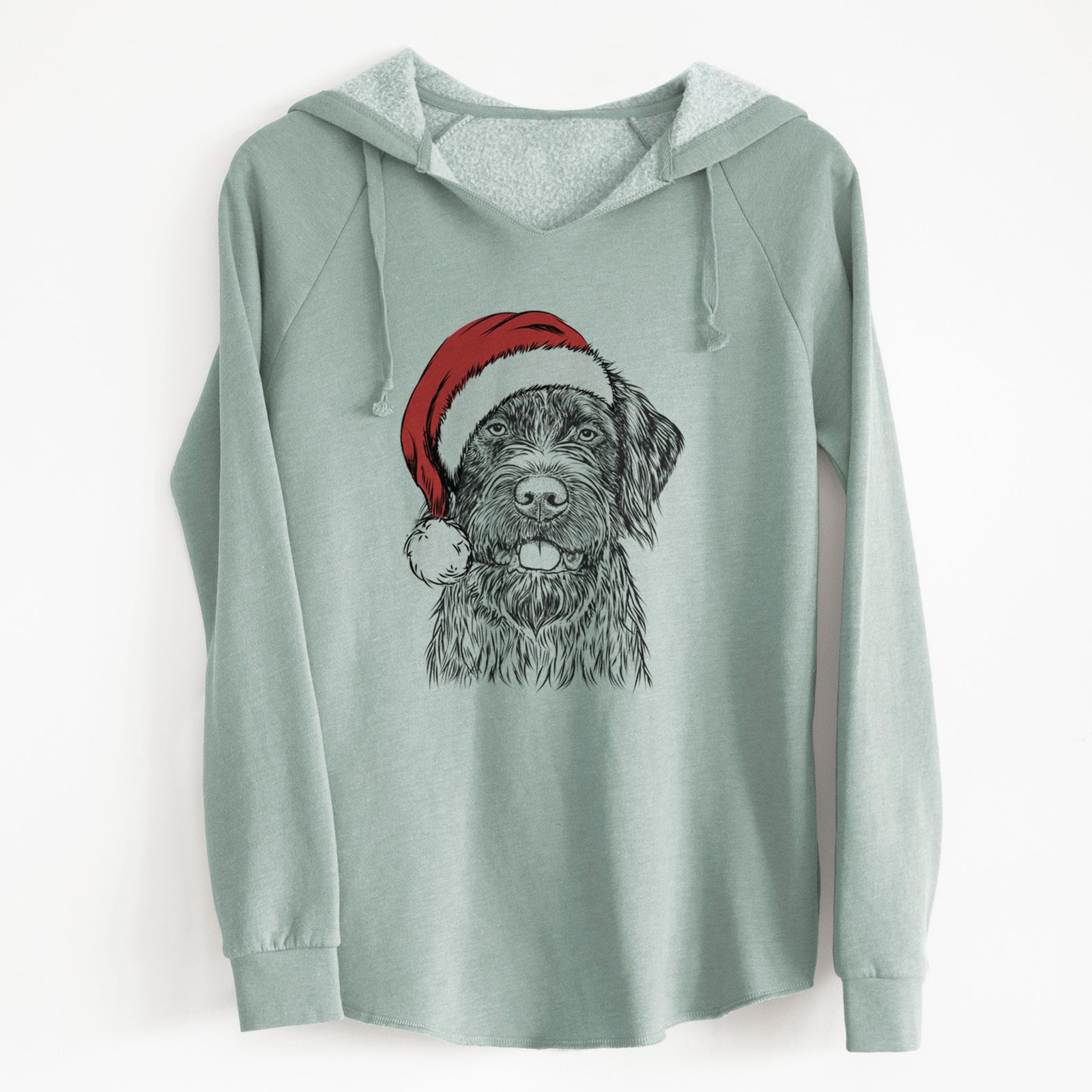 Santa Fletcher the Wirehaired Pointing Griffon - Cali Wave Hooded Sweatshirt