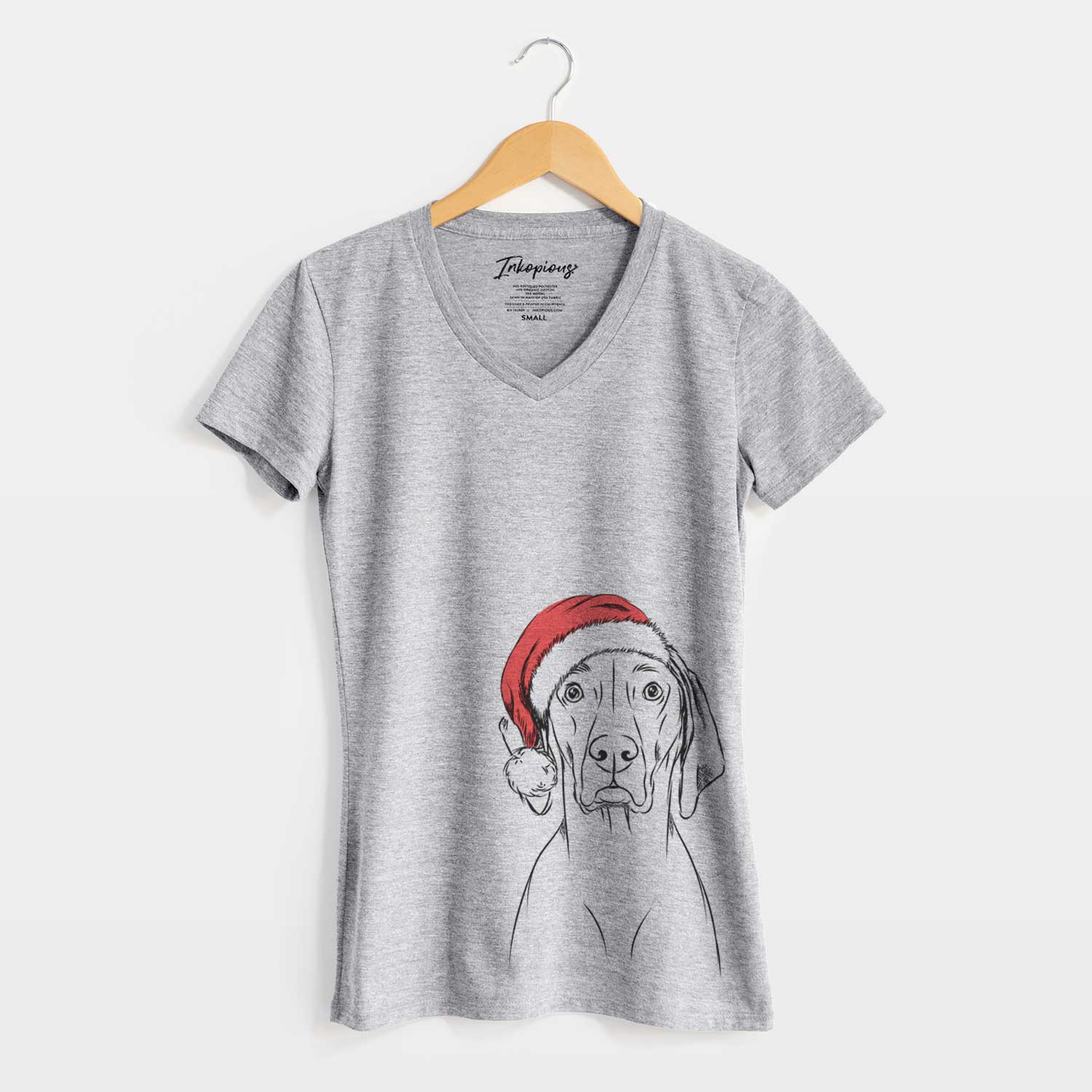 Santa Flint the Weimaraner - Women's V-neck Shirt